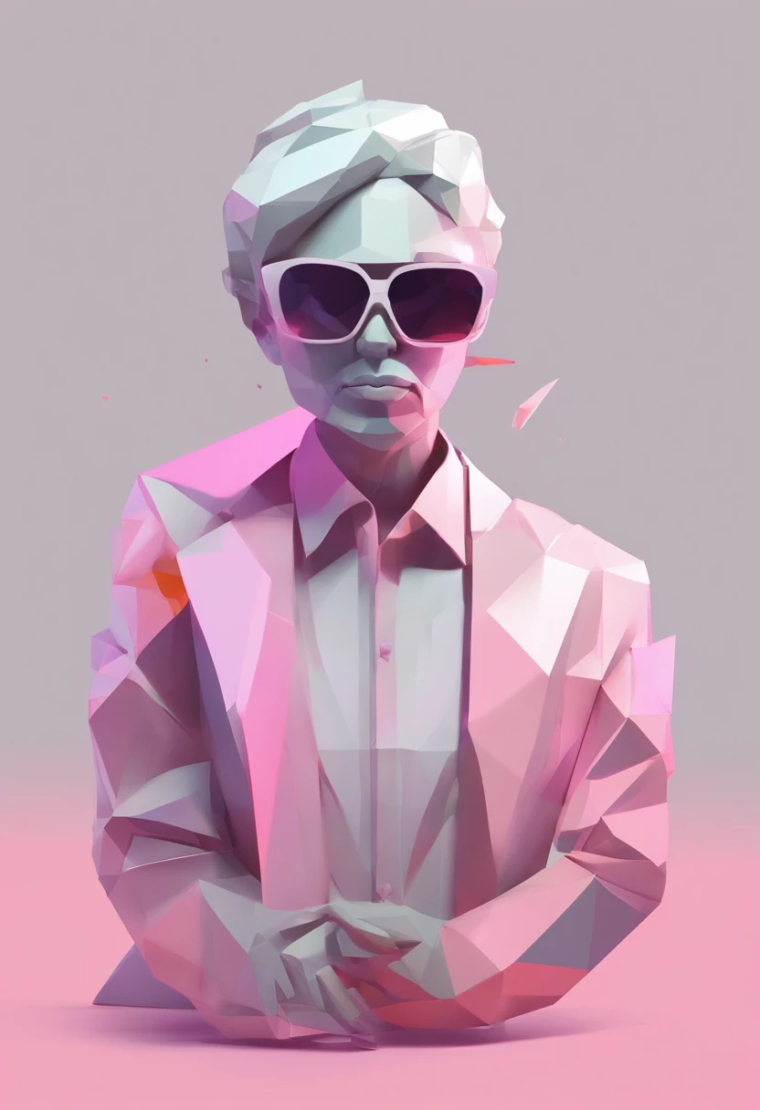 Alinhamento perfeito, Bichinho bonito na jaqueta,Vaso de Cristal,Rosa flor, wearing sunglasses, alegria, Standing position, beleza abstrata, Centrado, looking at the camera, Facing the camera, Approaching perfection, Dynamic, altamente detalhado, liso, foco nítido, 8k, alta resolução, illustration, arte de Carne Griffiths e Wadim Kashin, fundo branco