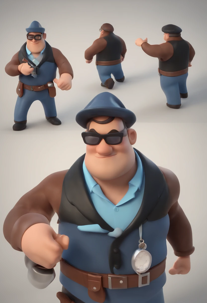 Cartoon character of a man wearing black glasses and a blue shirt, um personagem animado, Caractere estilizado, animation style rendering, 3D estilizado, Arnold Maya render, 3 d render stylized, toon render keyshot, Personagem 3D, Personagem 3D, 3d rendering stylized, 3 d character render, personagem de desenho animado, Personagem de close up, Pose de personagem, (Estilo Pixar) (master part:1.2) (Bokeh) (best quality) (pele detalhada) (textura detalhada) (8k) (argila) (Cinematic lighting) (foco nítido,Senta e vaza a parte superior do corpo