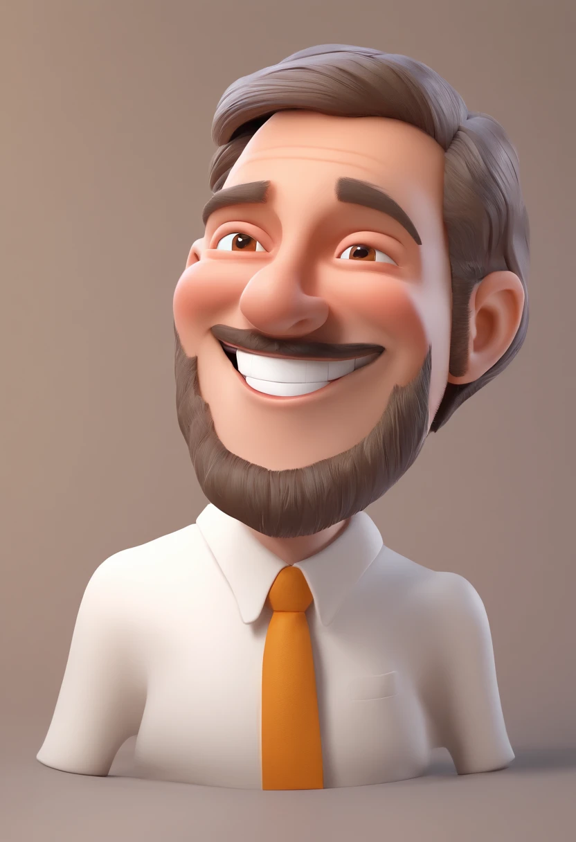 Smiling Man Illustration, sorriso insano, Homem de pele marrom com um sorriso gigante, happily smiling at the camera, sorriso atrevido, he's smiling, sorriso muito grande, Macho sorridente, foto de perfil headshot, rindo sorriso enorme, desenhando no estilo de Arte 3D, c4d, fundo de cor branco puro, estilo disney, estilo pixar render ilustracao Super Detalhe, 8k
