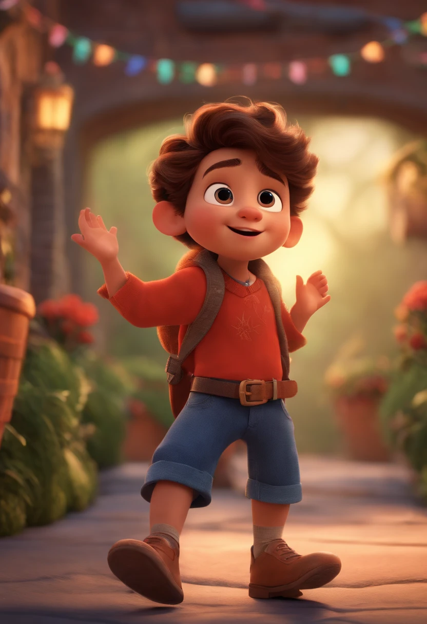 Image of a boy for a story in a YouTube video in Pixar format, He's the little allabester, He's the class leader, He's outgoing, Playful and gets up for a lot of things