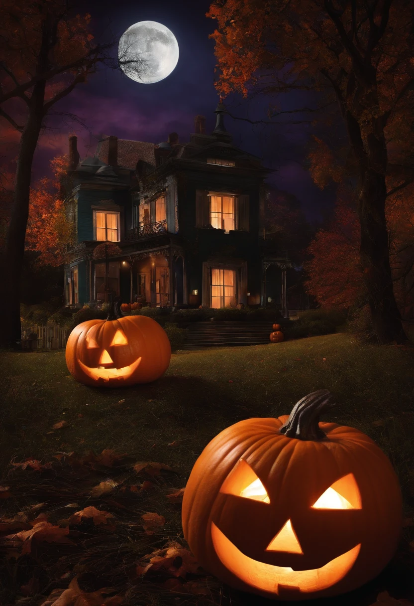Pumpkins attacking house