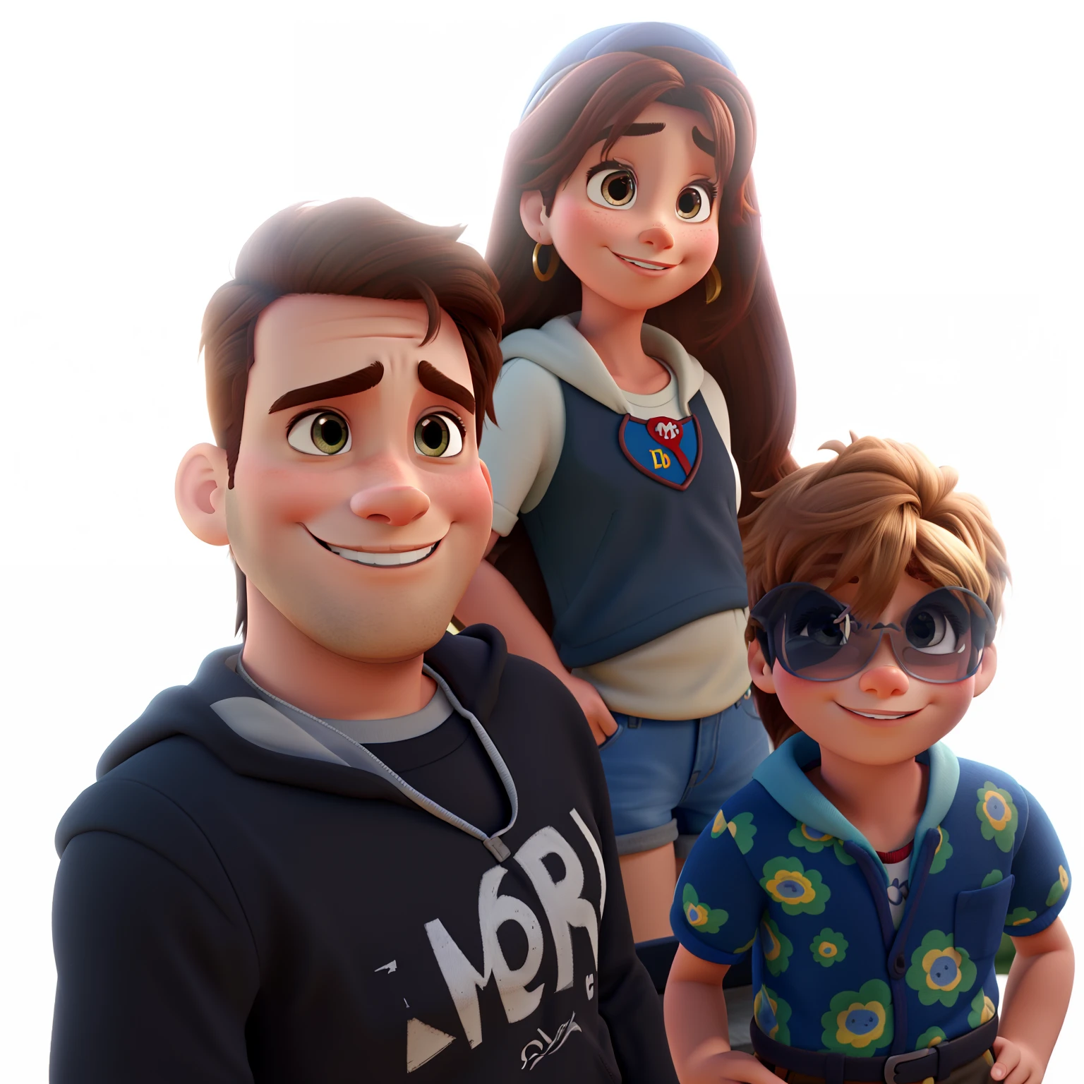 Mulher, Man and child disney pixar style ,alta qualidade,melhor qualidade
