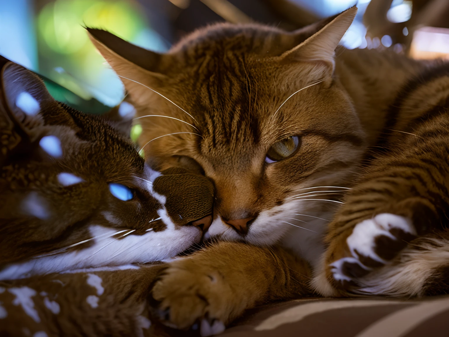 Gato, dormindo nas nuvens