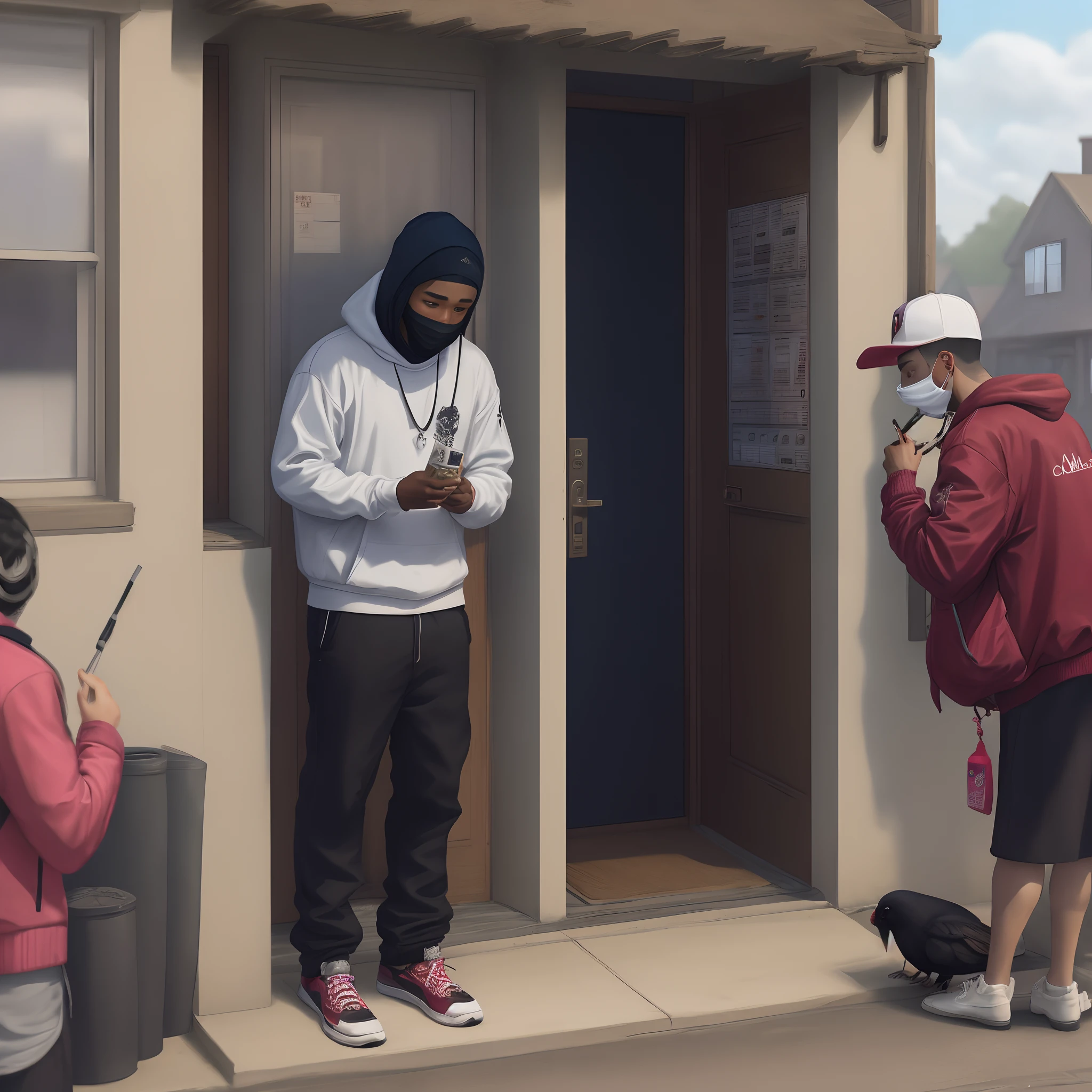 Drake and Kanye West playing an intense game of UNO in a public bathroom