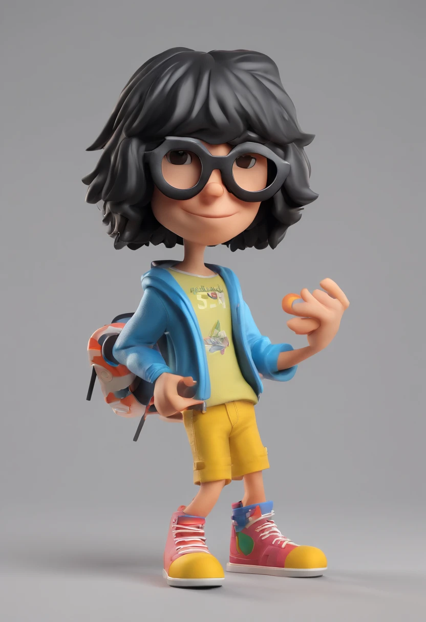 Joey Ramone,  desenhando no estilo de Arte 3D, c4d, fundo de cor branco puro, estilo disney, estilo pixar render ilustracao Super Detalhe, 8k