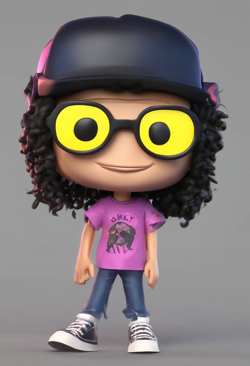 Joey Ramone, desenhando no estilo de Arte 3D, c4d, fundo de cor branco puro, estilo disney, estilo pixar render ilustracao Super Detalhe, 8k