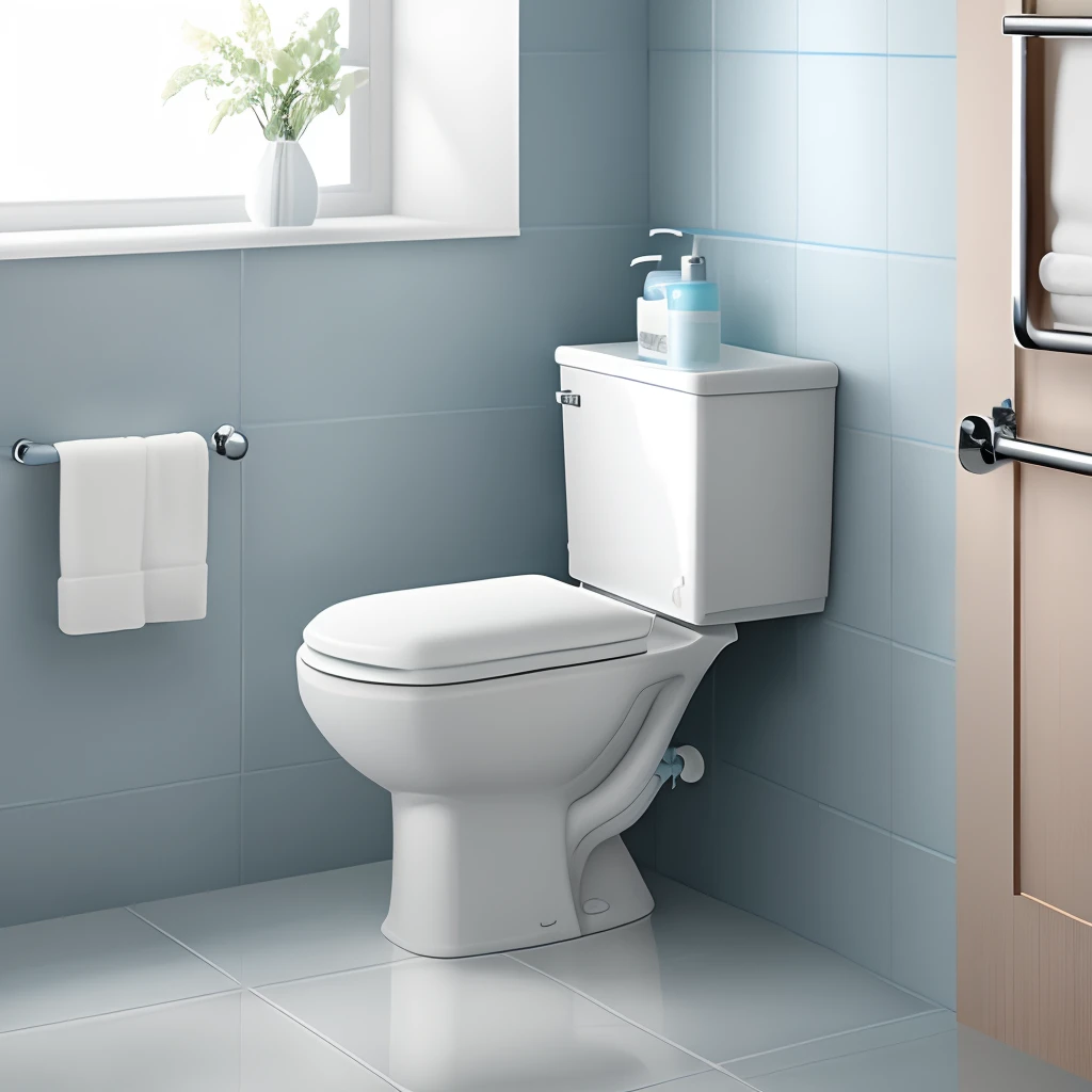 Bathroom with white high-quality tiles，There is wet and dry separation，There is a toilet、Handwashing stations、tinas，Neat and bright