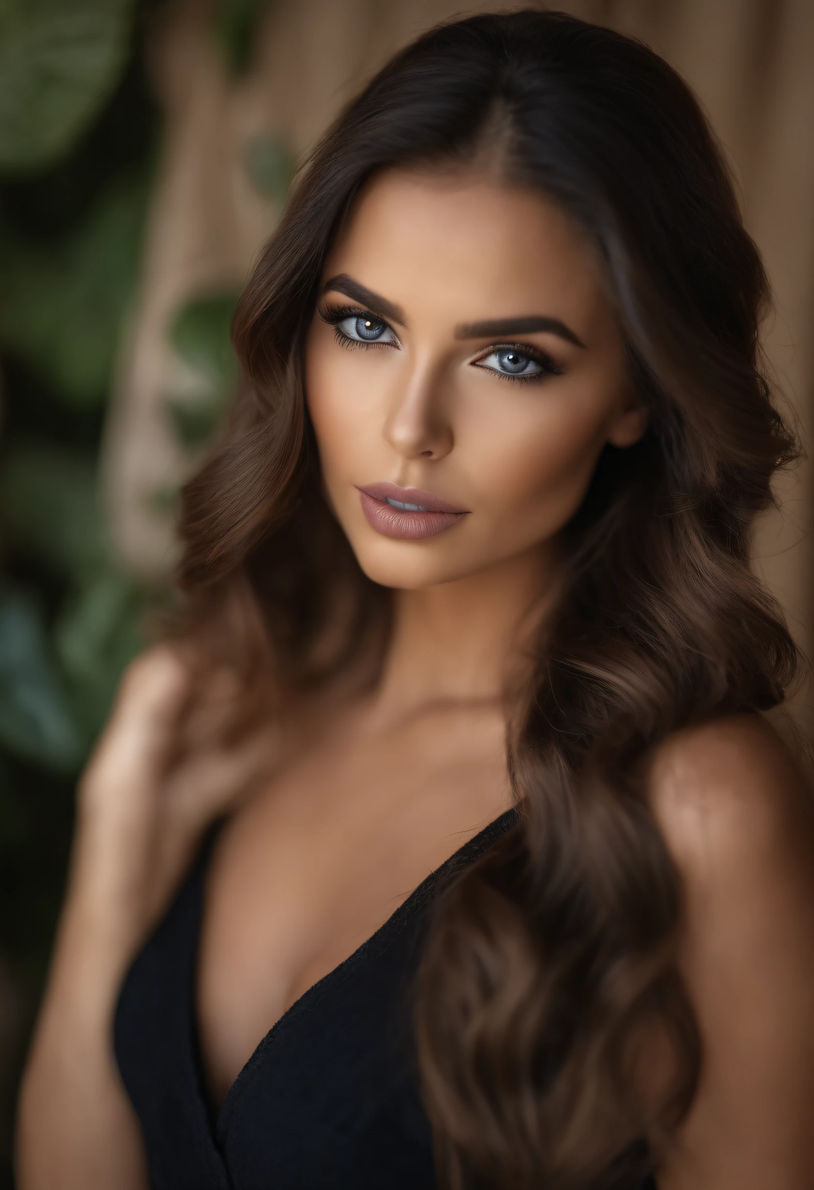 Femme Arafed complètement , fille sexy aux yeux bruns, ultra réaliste, Méticuleusement détaillé, Portrait Sophie Mudd, cheveux bruns et grands yeux, Selfie d’une jeune femme, Dubai Eyes, Violet Myers, sans maquillage, maquillage naturel, Regarder directement la caméra, Visage avec Artgram, Maquillage subtil, Superbe photo du corps entier agenouillée sur le lit, dans la chambre, Buste de taille moyenne à grande