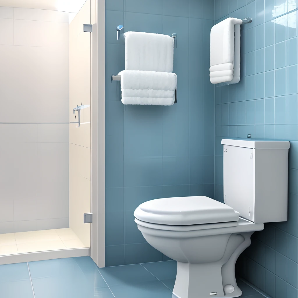 Bathroom with white high-quality tiles,There is wet and dry separation,There is a toilet、Handwashing stations、tinas,Neat and bright