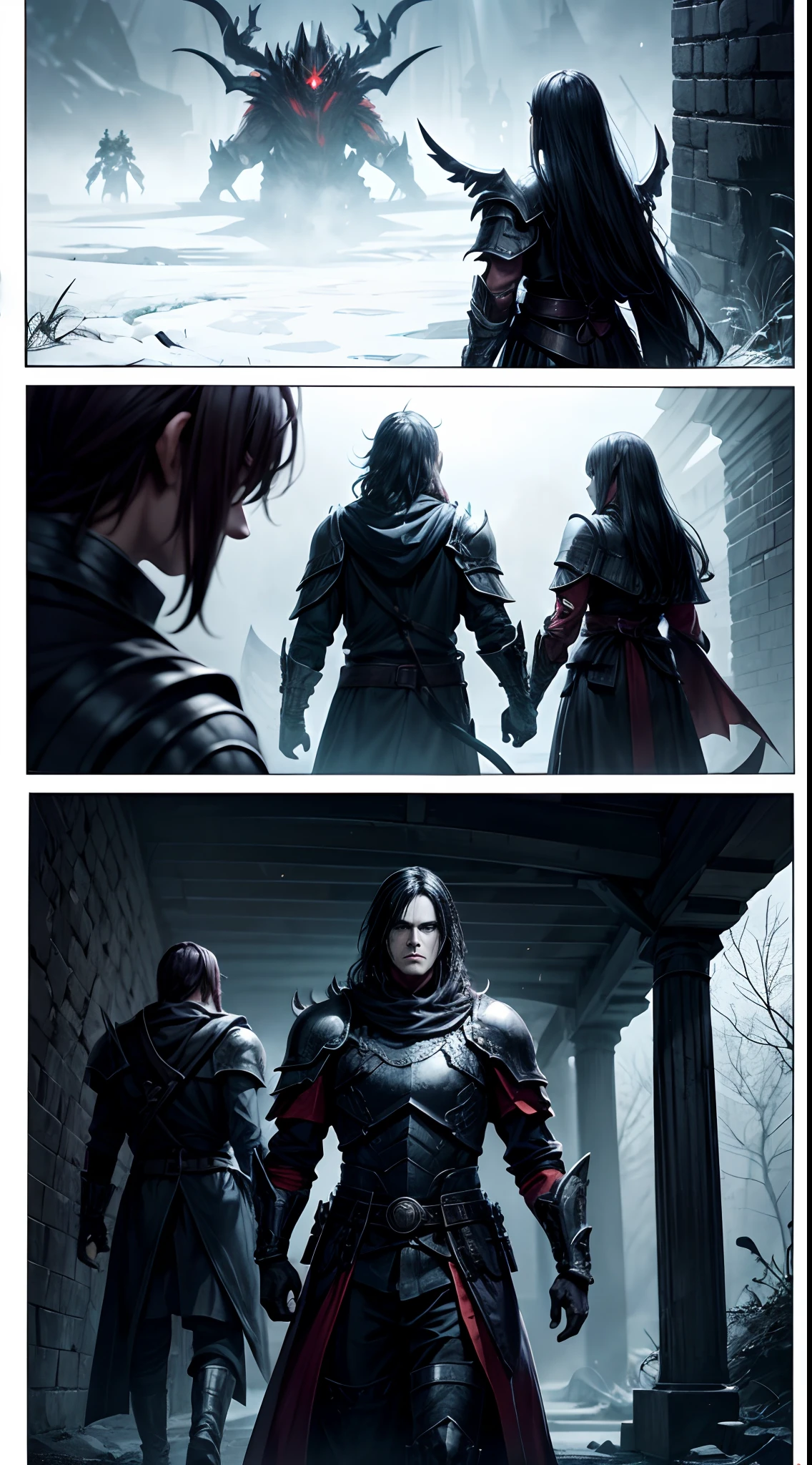 As they approached the entrance to the demon lord’s lair, the air grew heavy with an eerie silence. They exchanged a knowing glance, their eyes reflecting determination mixed with a hint of madness. How did these warrior friends become so consumed by their desire for vengeance against the demon lord?