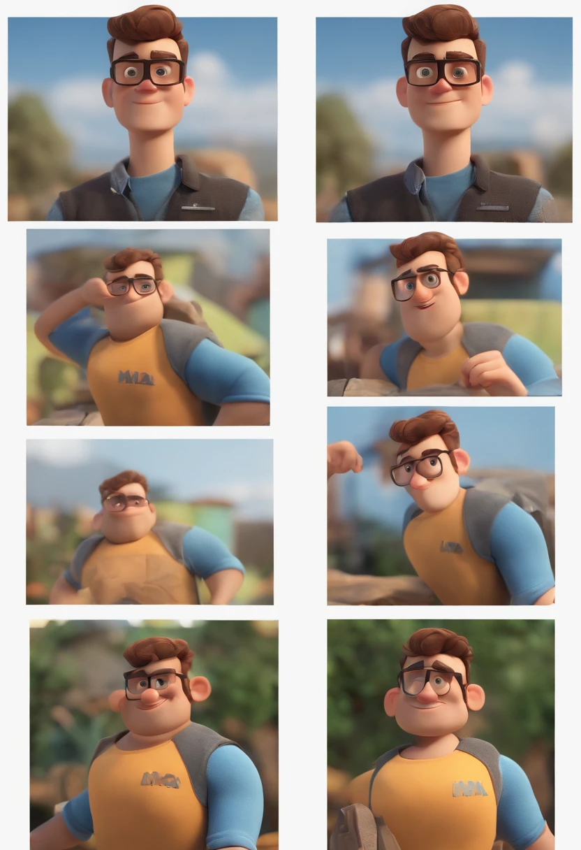 personagem dos desenhos animados de um homem com uma camisa azul, animation character, Caractere estilizado, animation style rendering, 3D estilizado, Arnold Maya render, 3 d render stylized, toon render keyshot, Personagem 3D, Personagem 3D, 3d rendering stylized, 3 d character render, personagem de desenho animado, Personagem de close up, Pose de personagem,  (Estilo Pixar) (master part:1.2) (Bokeh) (best quality) (pele detalhada) (textura detalhada) (8k) (argila) (Cinematic lighting) (foco nítido