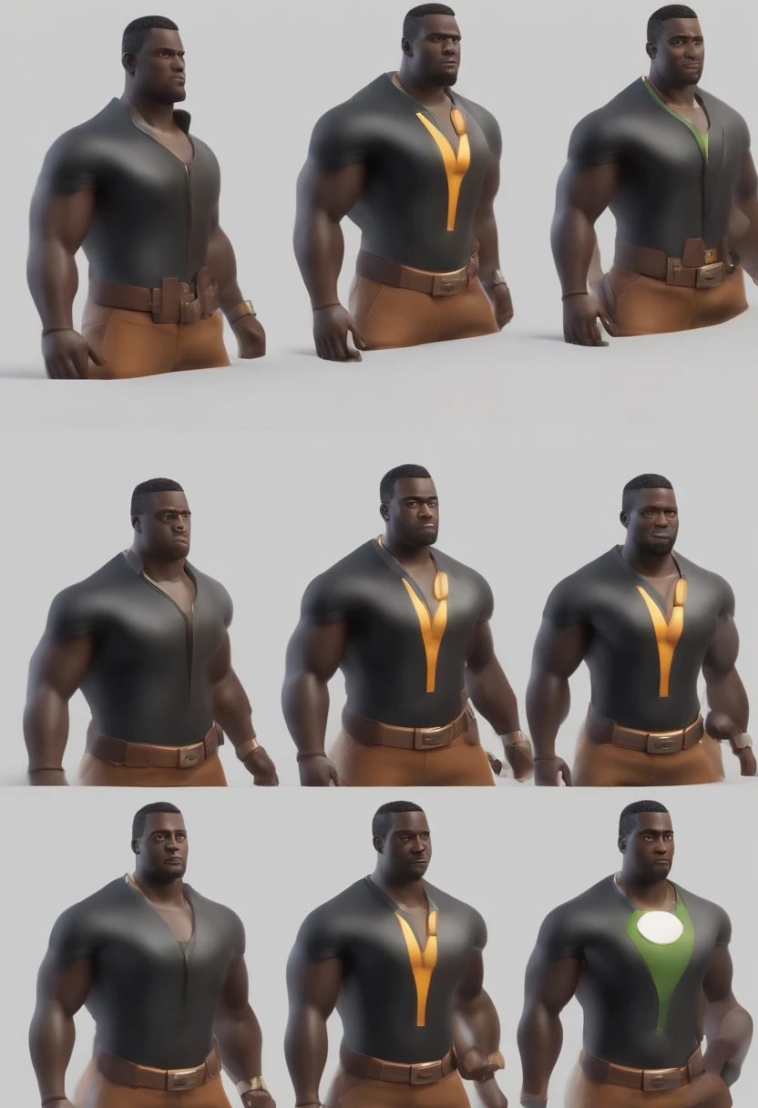 Personagem de desenho animado de um homem negro e uma camiseta branca, um personagem animado, Caractere estilizado, animation style rendering, 3D estilizado, 3 d render stylized, toon render keyshot, Personagem 3D, Personagem 3D, 3d rendering stylized, 3 d character render, personagem de desenho animado, Personagem de close up, Pose de personagem, (Estilo Pixar) (master part:1.2) (Bokeh) (best quality) (pele detalhada) (textura detalhada) (8k) (argila) (Cinematic lighting) (foco nítido,Senta e vaza a parte superior do corpo