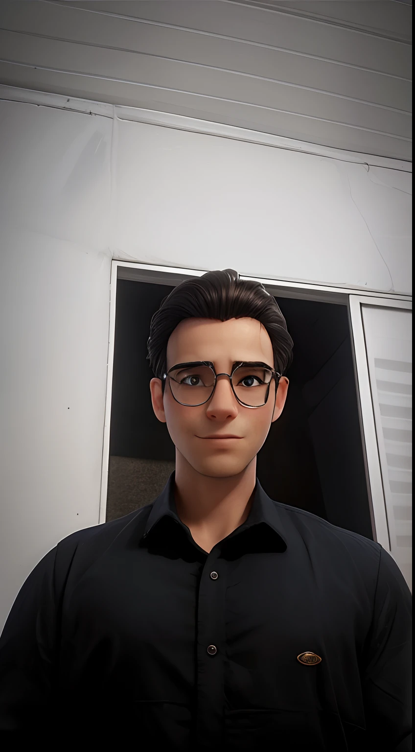 Oculos redondos, cabelo branco.