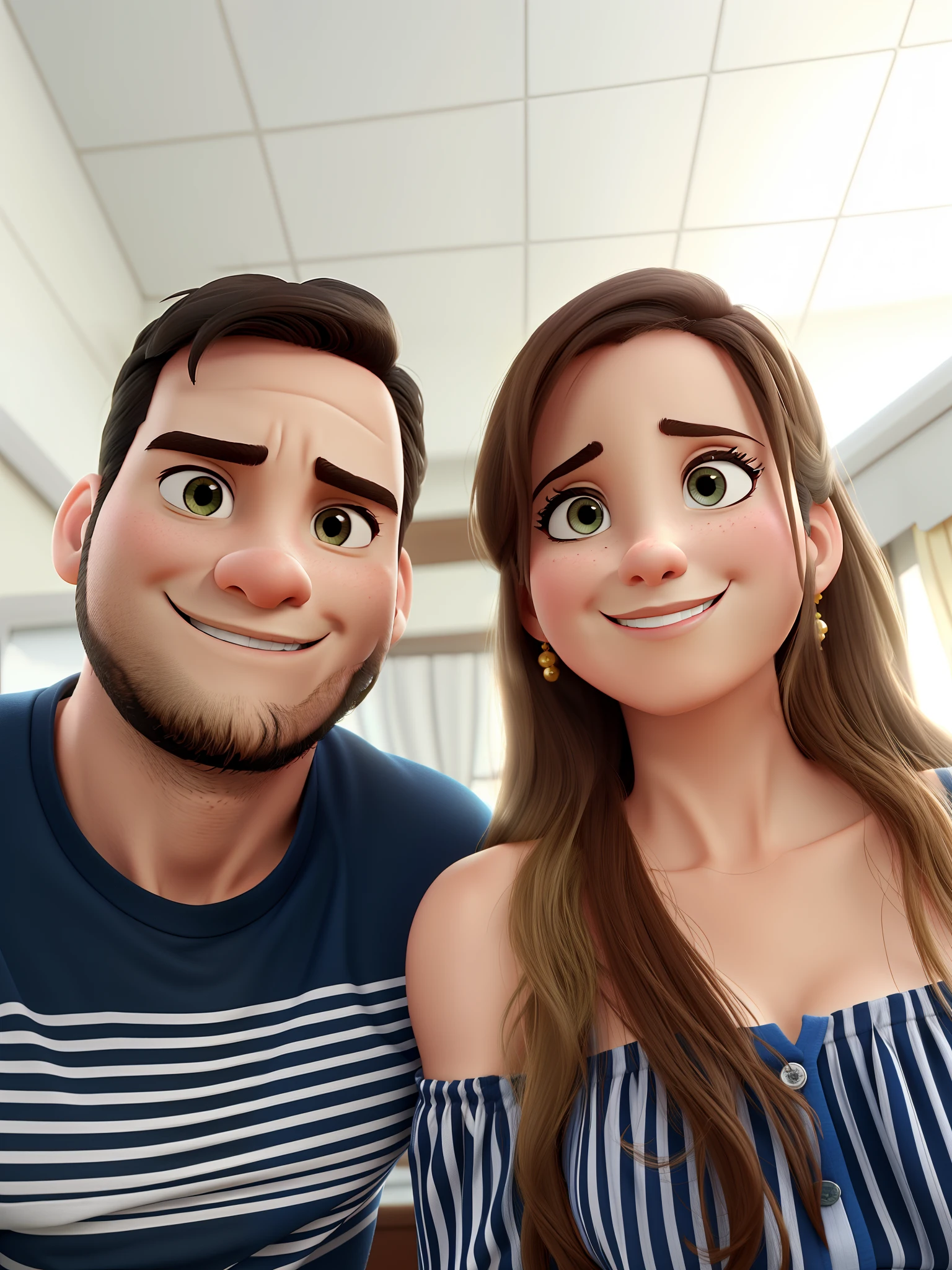Um casal no estilo Disney pixar, alta qualidade, melhor qualidade