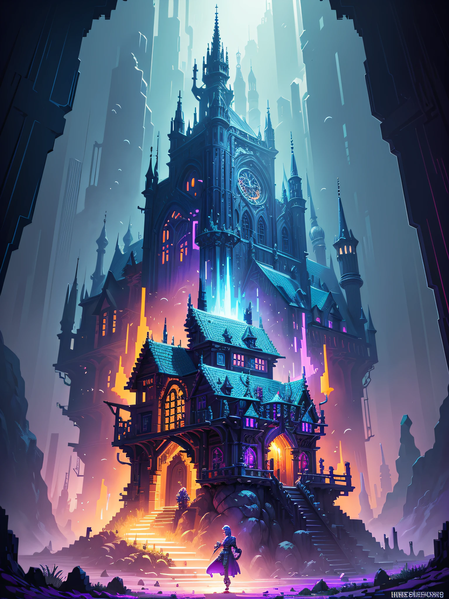 pixel art, rpg style, fantasy, intricate, colorful, high contrast colors, highly detailed, high quality, made by Aase Berg, cinematographic lighting