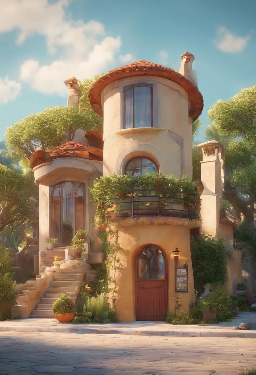 A Dream Architect Inspired by Pixar Animation, de perto. Facial expressions are captivating, com um toque de irrealidade.