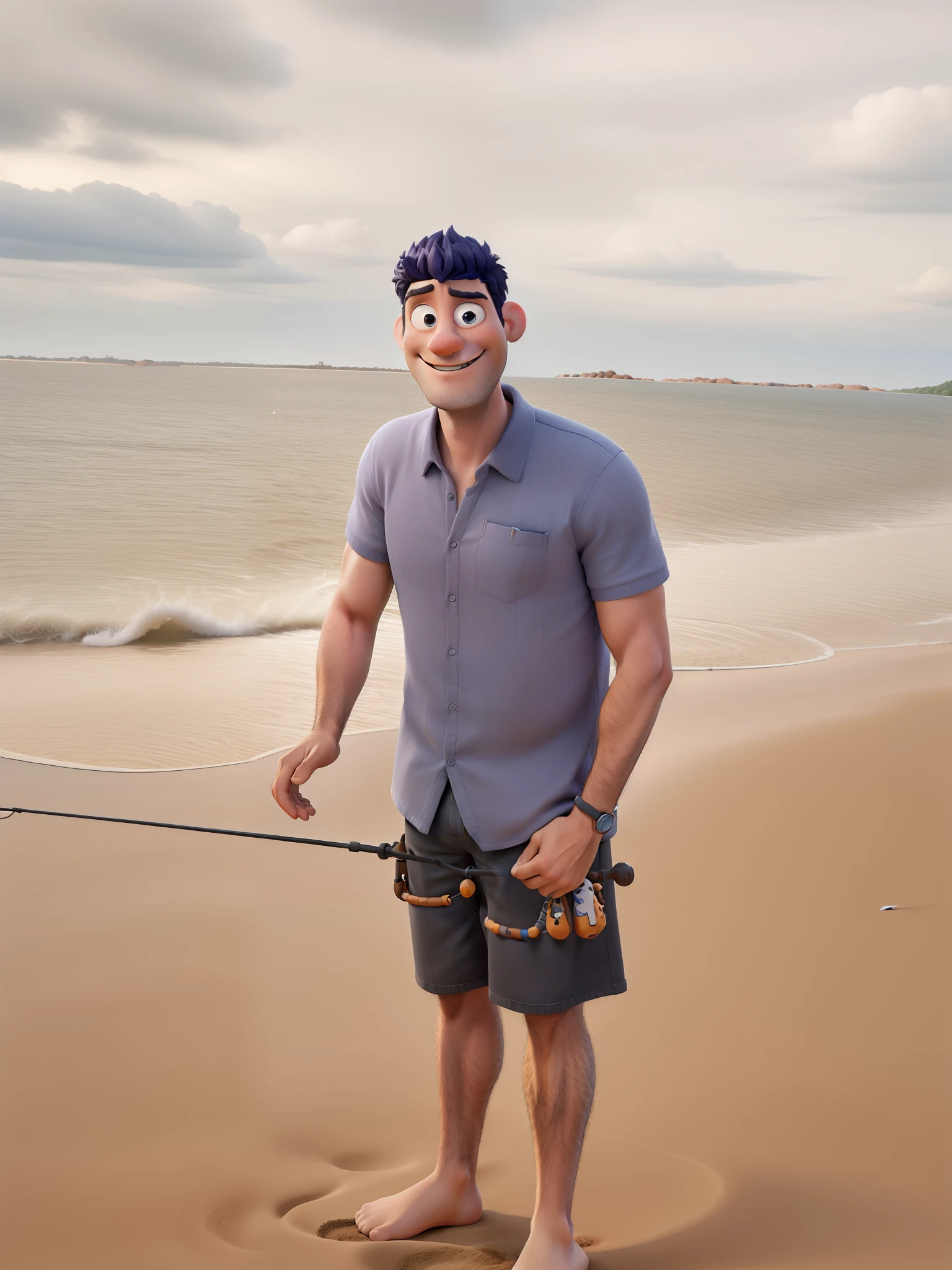 Obra-prima, de melhor qualidade, estilo pixar, pescaria