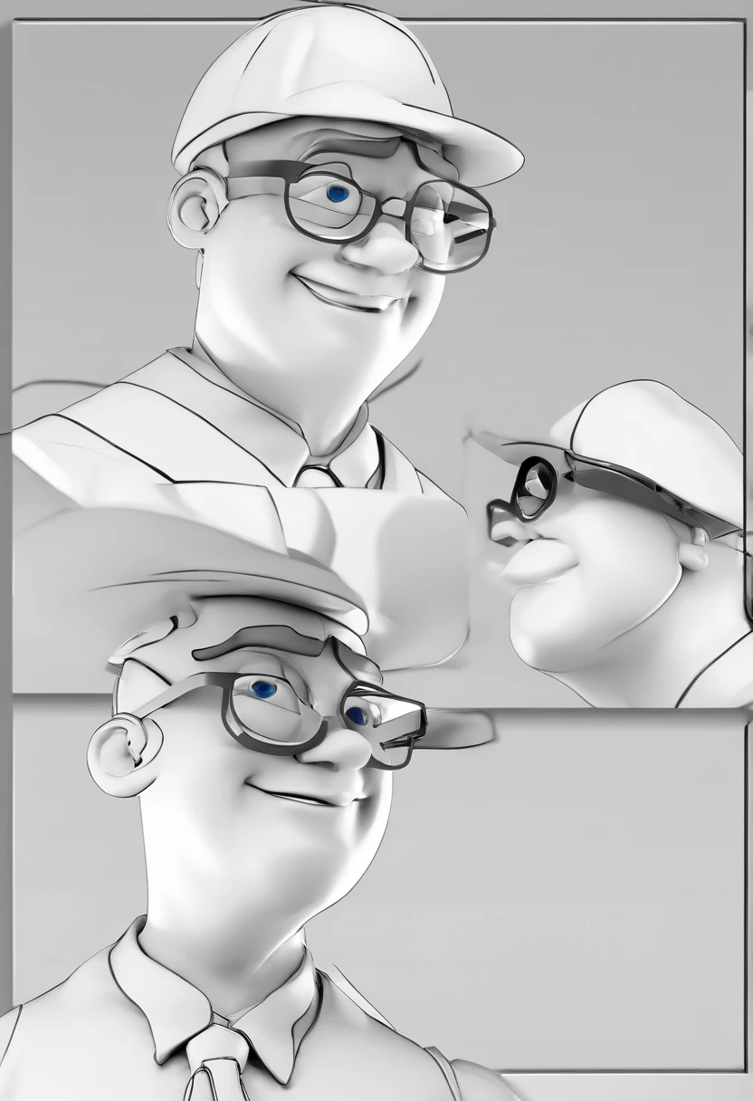 Cartoon character of a man with black glasses and a blue shirt, animation character, Caractere estilizado, animation style rendering, 3D estilizado, Arnold Maya render, 3 d render stylized, toon render keyshot, Personagem 3D, Personagem 3D, 3d rendering stylized, 3 d character render, personagem de desenho animado, Personagem de close up, Pose de personagem, (Estilo Pixar) (master part:1.2) (Bokeh) (best quality) (pele detalhada) (textura detalhada) (8k) (argila) (Cinematic lighting) (foco nítido