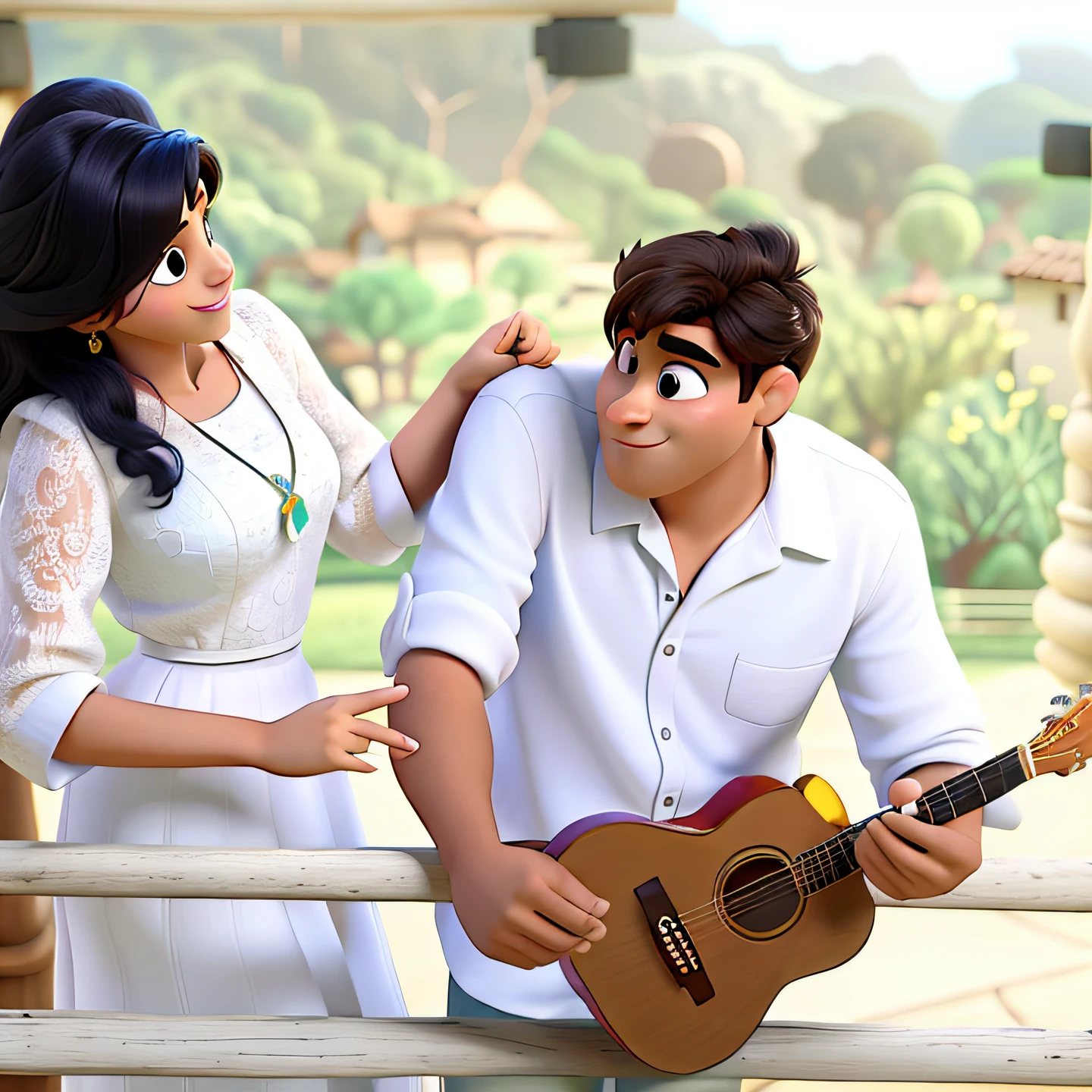 Um casal estilo Disney Pixar, alta qualidade, melhor qualidade