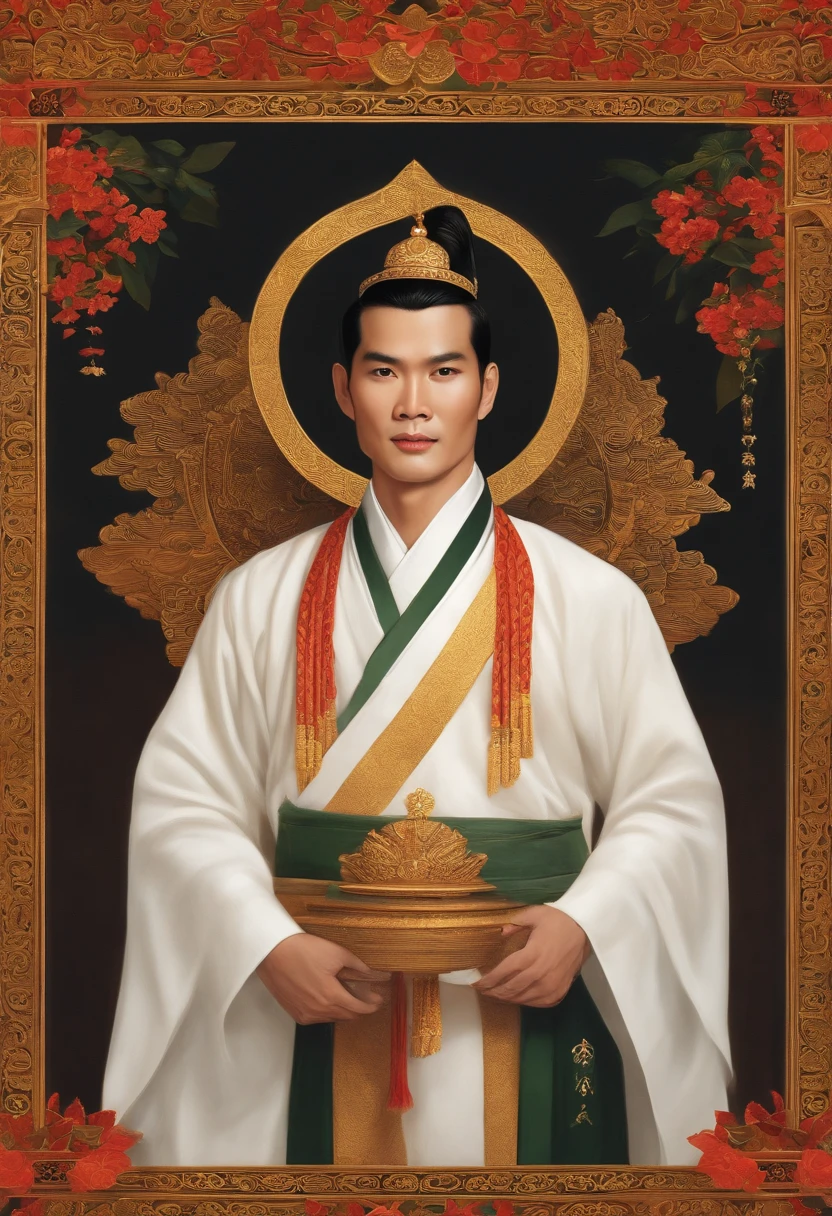 Nguyen Trai is described as a tall man, healthy and masculine physique;. He had a delicate face, bright and sharp eyes. Nguyen Trai's signature feature is his long, silky black hair, usually tied behind. He often wore traditional court costumes, like tunic, leaf cones and appropriate accessories. With its high bar and majesty, Nguyen Trai embodies the wisdom and talent of a great intellectual and writer.