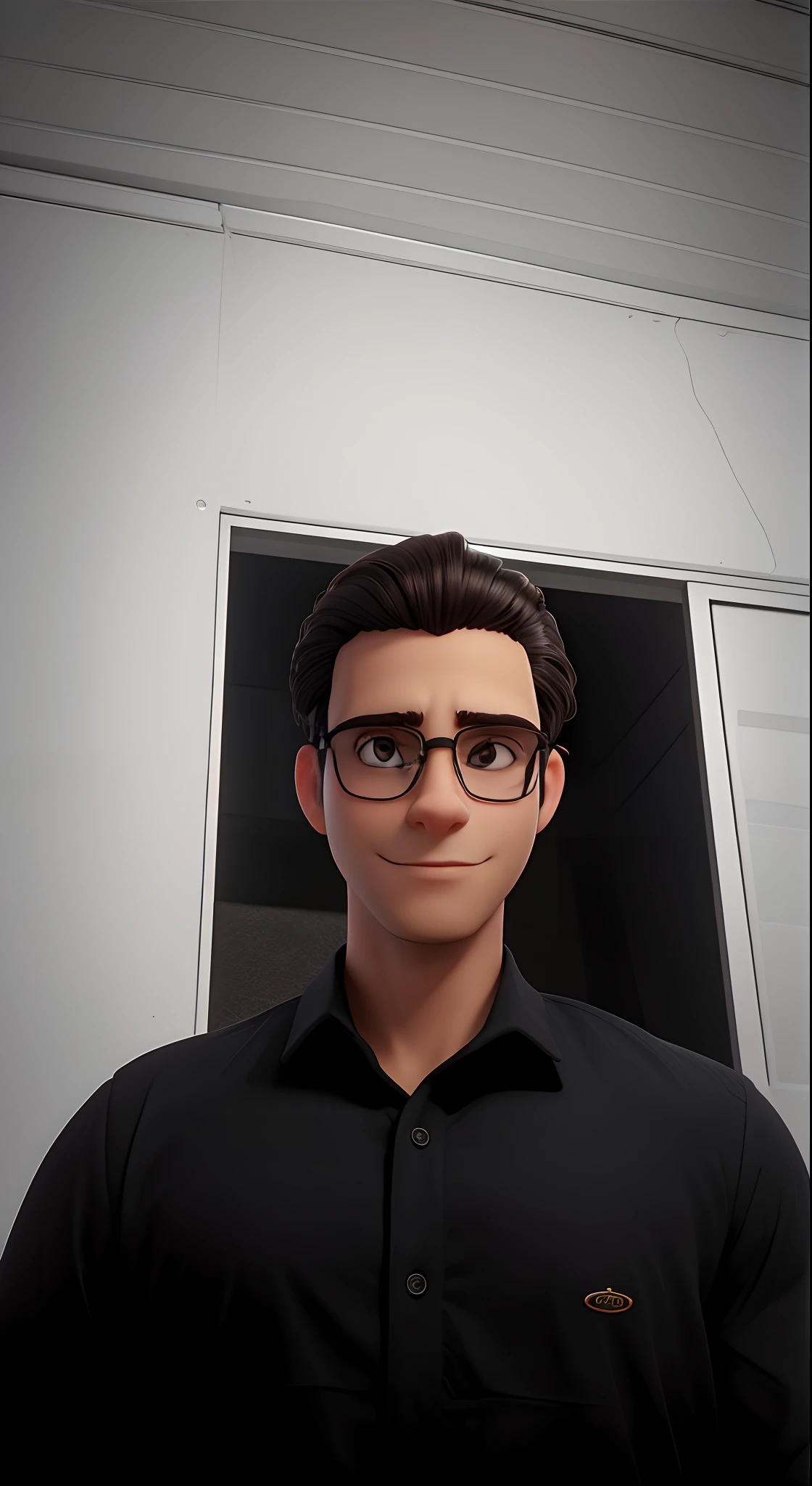 oculos quadrados, cabelo preto