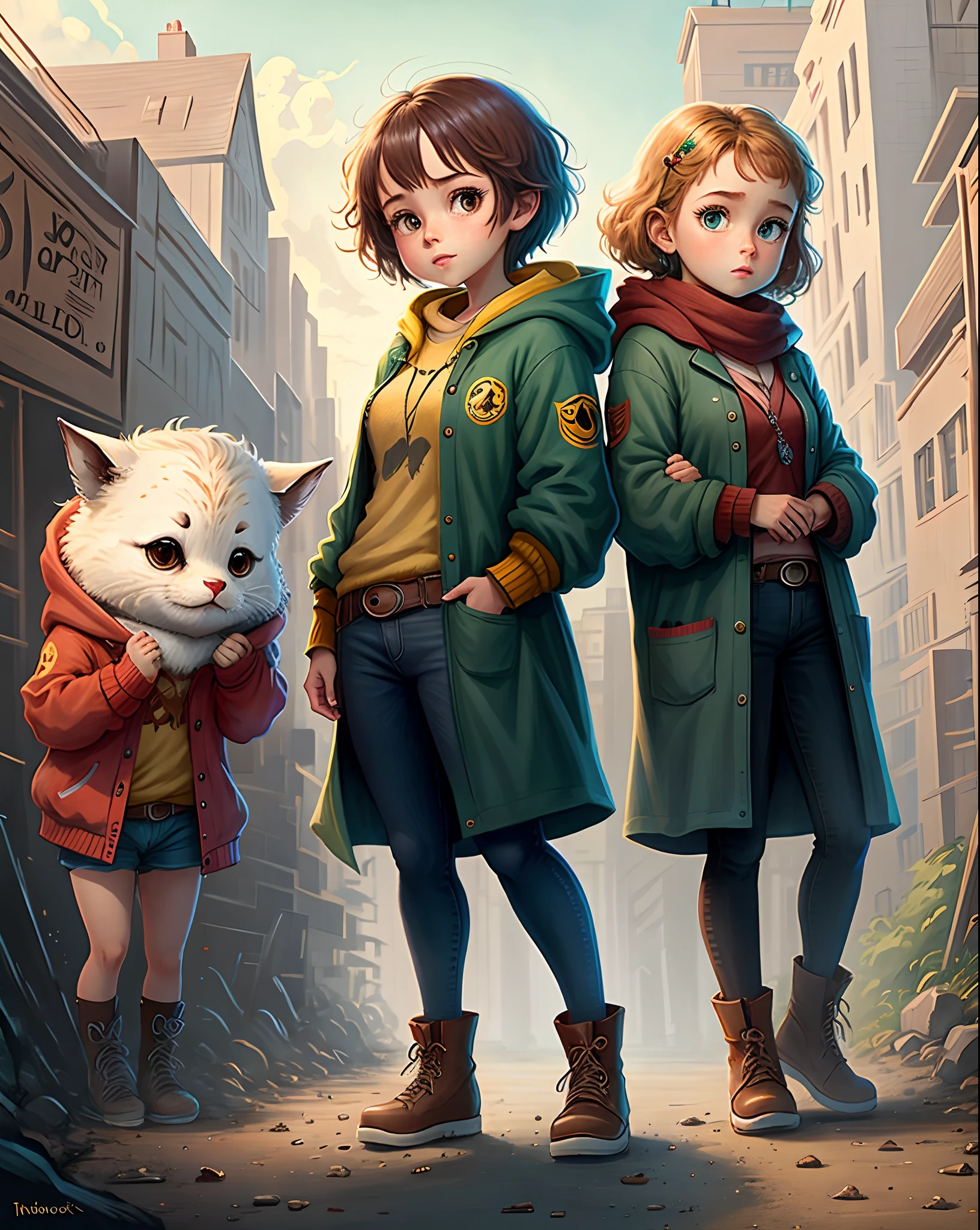 Create a picture or series of images inspired by the animated story of "The Lost Kitten's Adventure." --auto