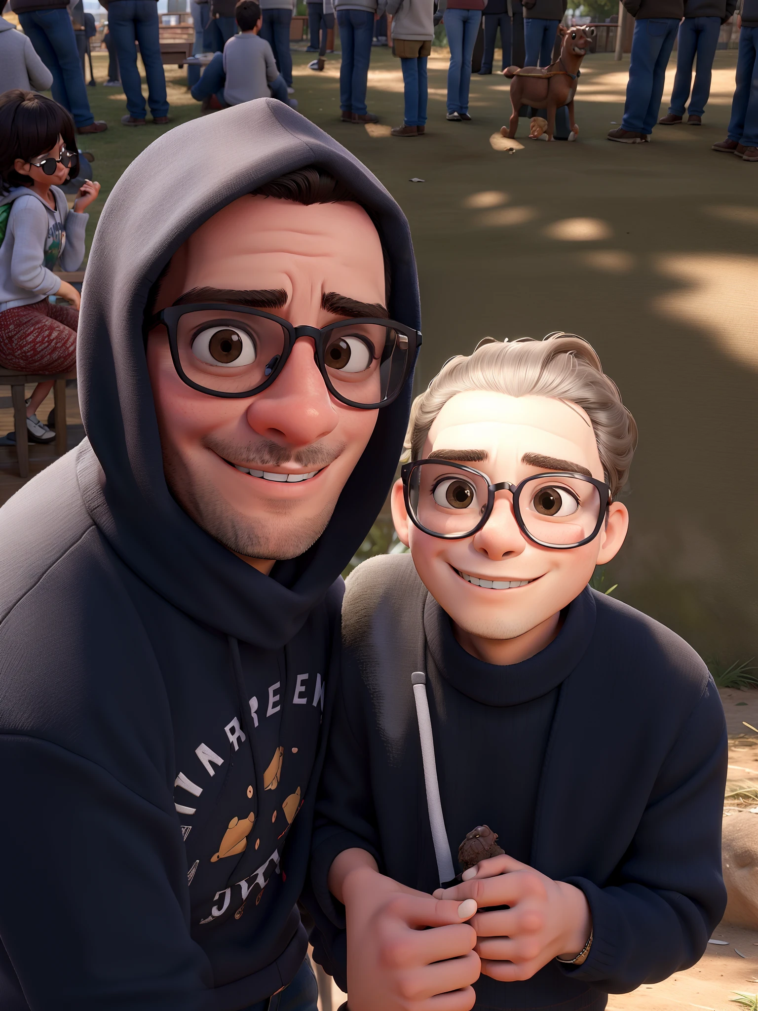 obra-prima, melhor qualidade, Couple wearing glasses, menino usando moletom preto,