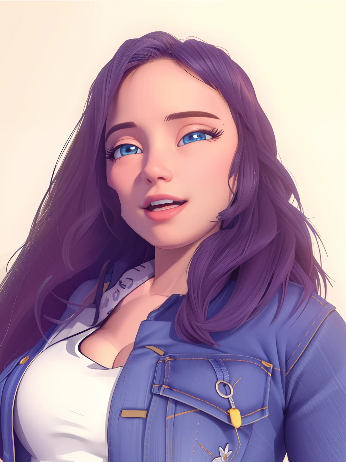 (8k, Foto RAW, best quality, master part:1.2), (detalhes intrincados), olhos perfeitos, rosto perfeito, perfect lighting, Beautiful, (master part:1.2), (best quality:1.2), 1girl, sozinho, Marinette, cabelos azuis, ((cabelos compridos para baixo)), torso adulto, 17 anos, leve sorriso, medium sized breasts, (jeans, camiseta vermelha), segurando um milkshake, cowboy shot, 3DMM