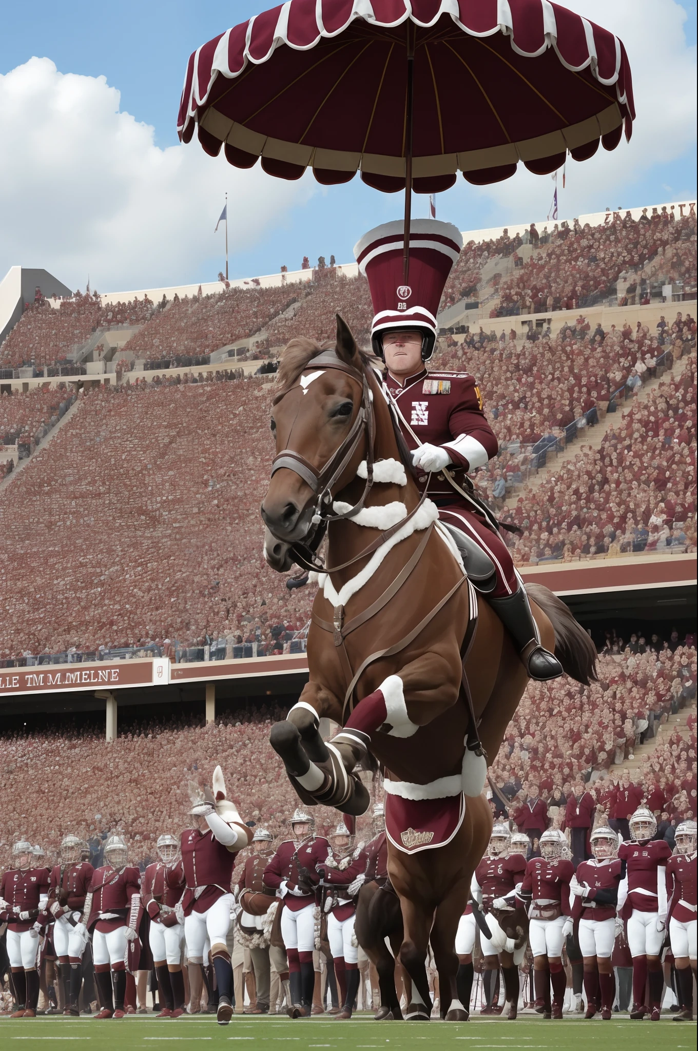 Reveille from Texas A and M with the words “mascot Company”