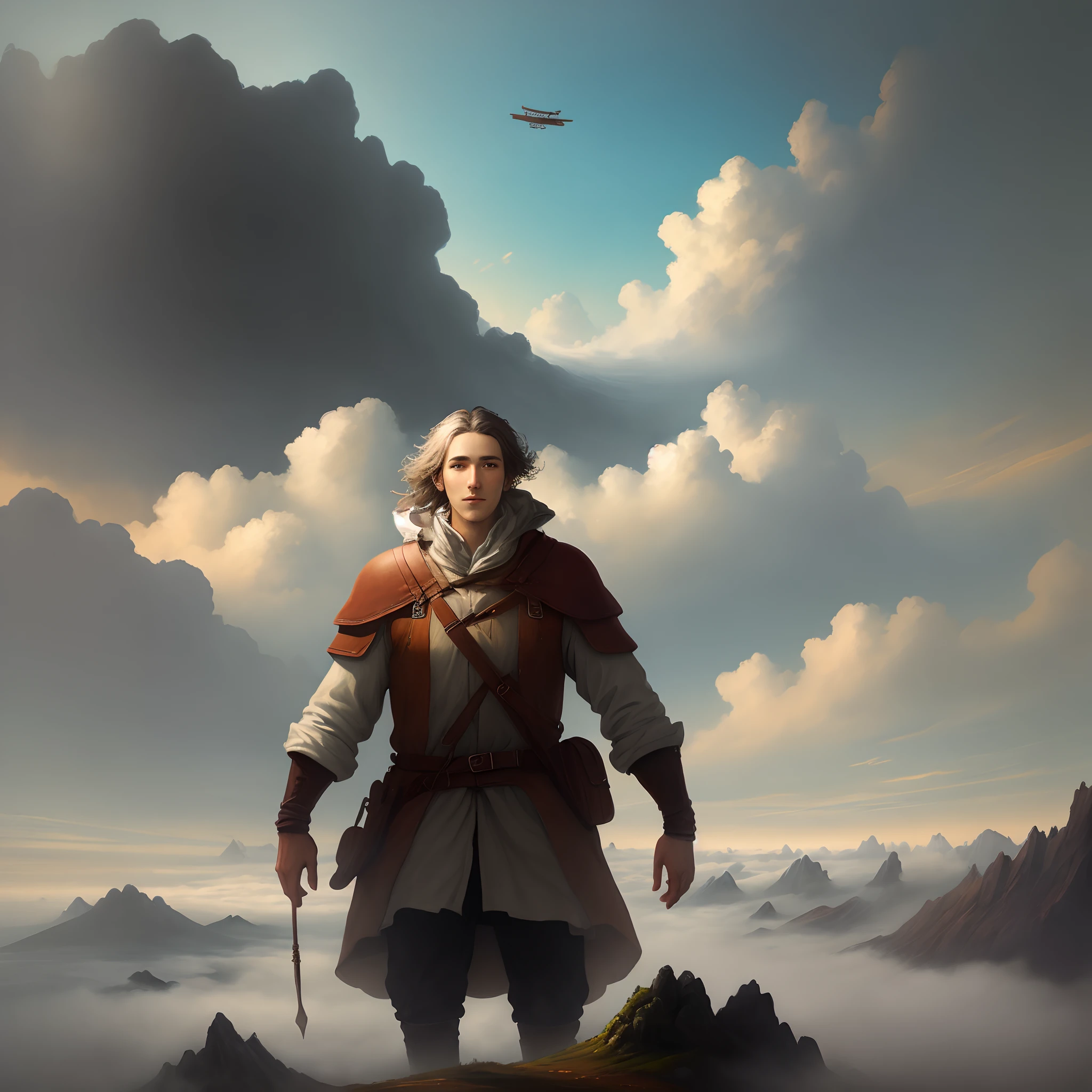 Mondern version on the painting wanderer above the sea of fog
