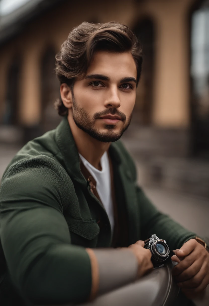 there is a man that is taking a selfie with his cell phone, Fotografia selfie 8k, imagem de qualidade muito baixa, he is! cerca de 3 0 anos de idade, selfie de um homem, ele tem cerca de 30 anos, ele tem cerca de 3 0 anos de idade, em torno de 1 9 anos, imagem frontal, Foto realista, imagem do rosto
