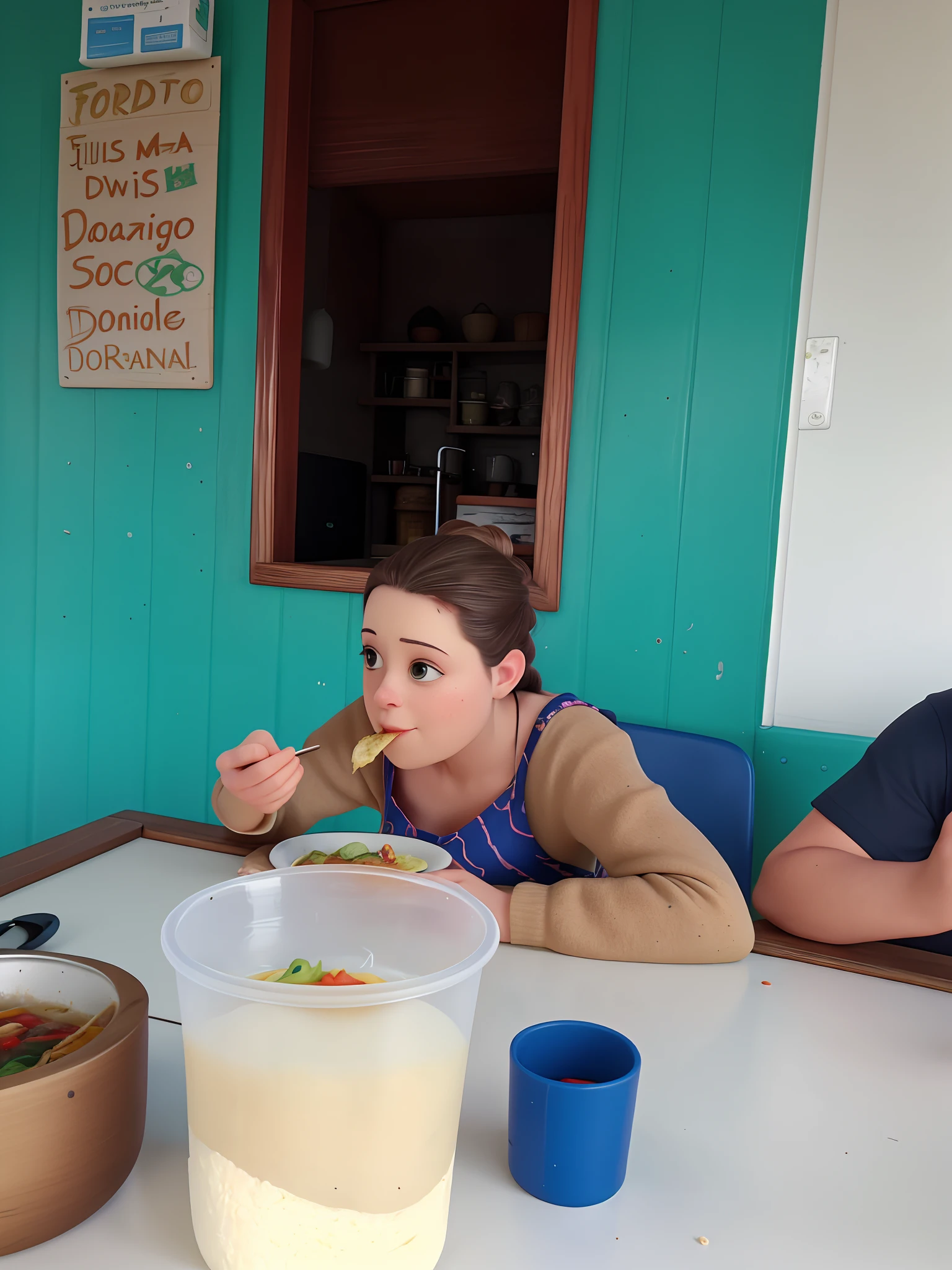 There's a woman eating a bowl of food on a table, pegando seus tacos e bebida), eating noodles, breakfast at las pozas, comer espaguete, espaguete slurping, people inside eating meals, 3 0 anos mulher, eating ramen, Comer, comer espaguete de uma tigela, eating garlic bread, kitava insatiable hunger, Fazer um lanche, mmmmm
