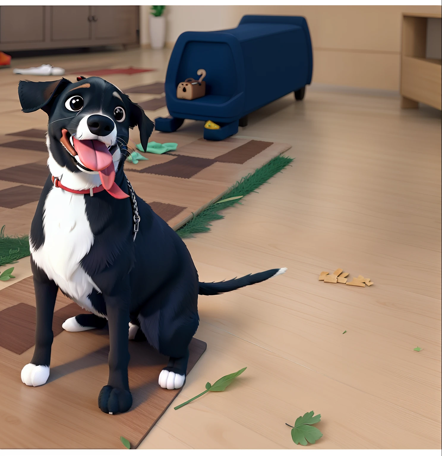 cachorra com a lingua para fora