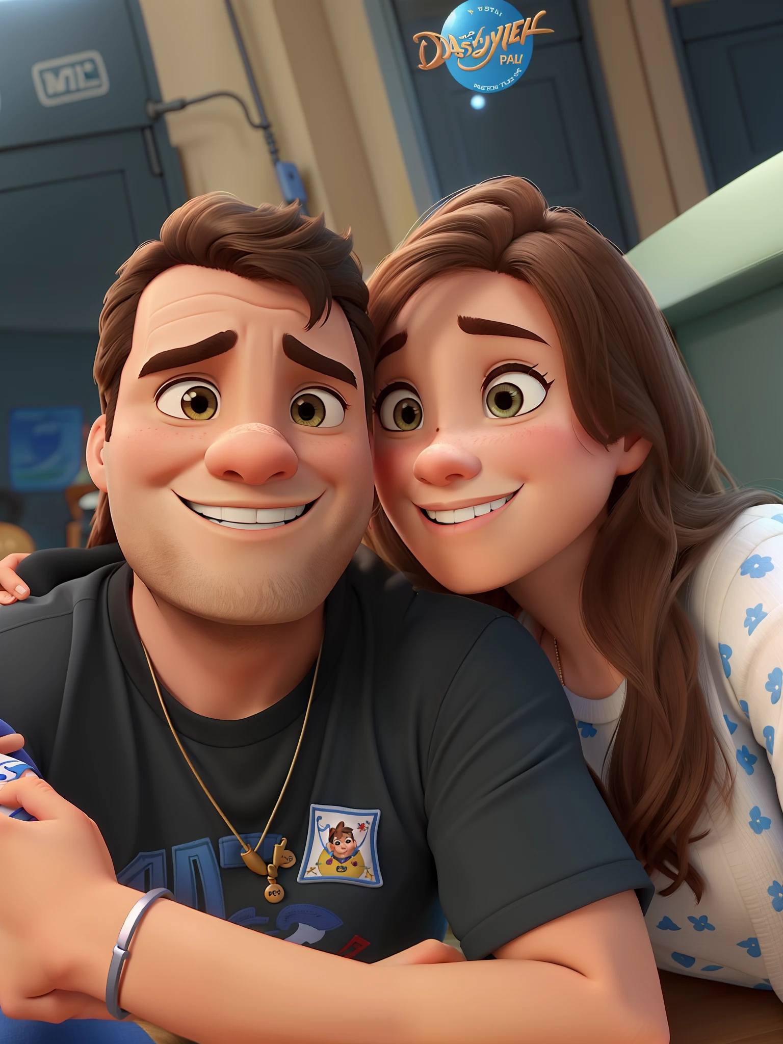 Casal estilo Disney pixar, alta qualidade, melhor qualidade