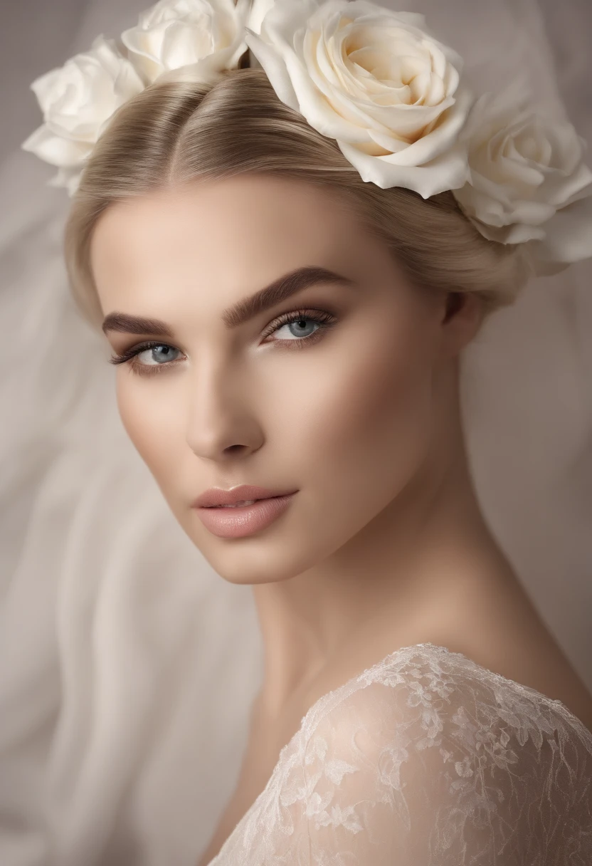 master part, extremely high quality, Approaching perfection, (rosto perfeito:1.1), (High detail:1.1), Dramatic, (1 cara), pale skin, (longos cabelos brancos puros:1.4), olhos brancos, Otto Seppalainen, sozinho, cabelos longos, terno de luxo branco, umbigo coberto, esnobe, Albino, Luminous Studio graphics engine, pouty lips, mago do diabo, Volumetric lighting, Olhos detalhados, (8k papel de parede obra-prima), hiper detalhado, intrinsecamente detalhado, esmagadoramente pixel perfeito, Roses, moda, ao lado, Olhando para o Viewer, BalenciagaStyle