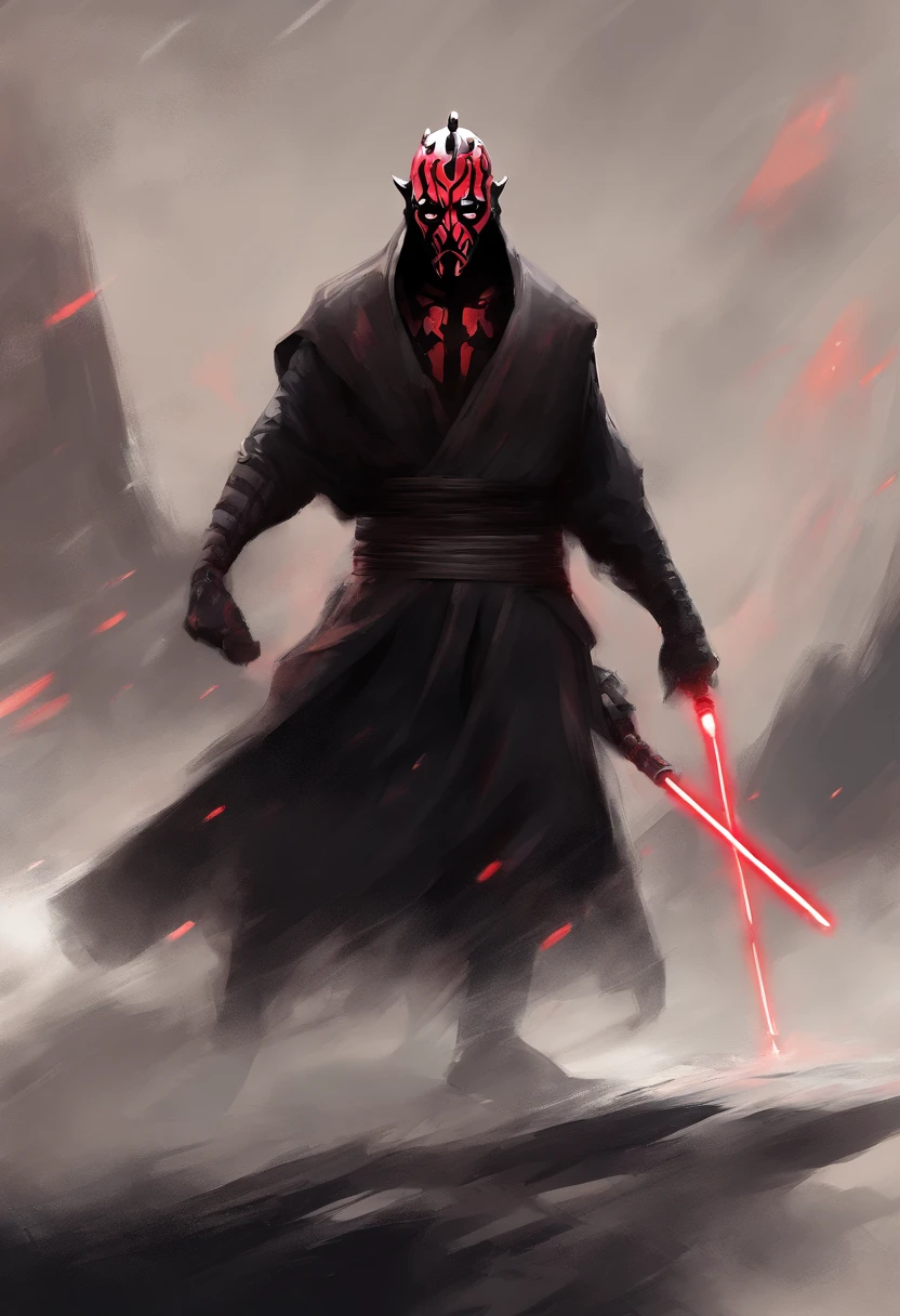 Star Wars Darth Maul, oil painting style, Arte Noline,