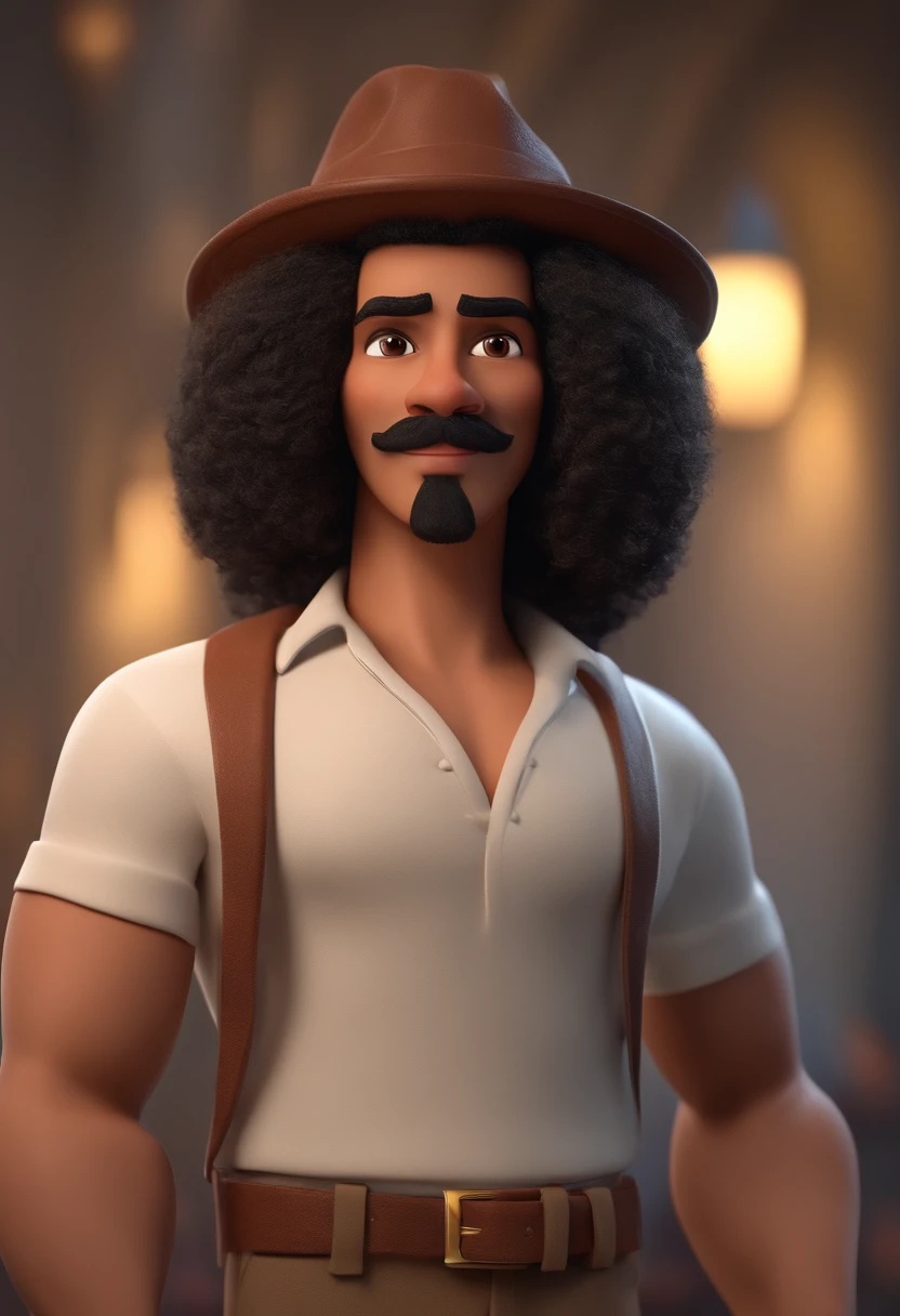 Personagem de desenho animado de um homem de 21 anos, cavanhaque curto, bigode curto e cabelo curto e uma camisa preta, animation character, Caractere estilizado, animation style rendering, 3D estilizado, Arnold Maya render, 3 d render estilizado, toon render keyshot, Personagem 3D, Personagem 3D, 3d rendering stylized, 3 d character render, personagem 3 d render, personagem de desenho animado, Personagem de close up, Pose de personagem, (Estilo Pixar) (parte mestra:1.2) (Bokeh) (melhor qualidade) (pele detalhada) (textura detalhada) (8k) (argila) (Kinematic lighting) (foco nítido