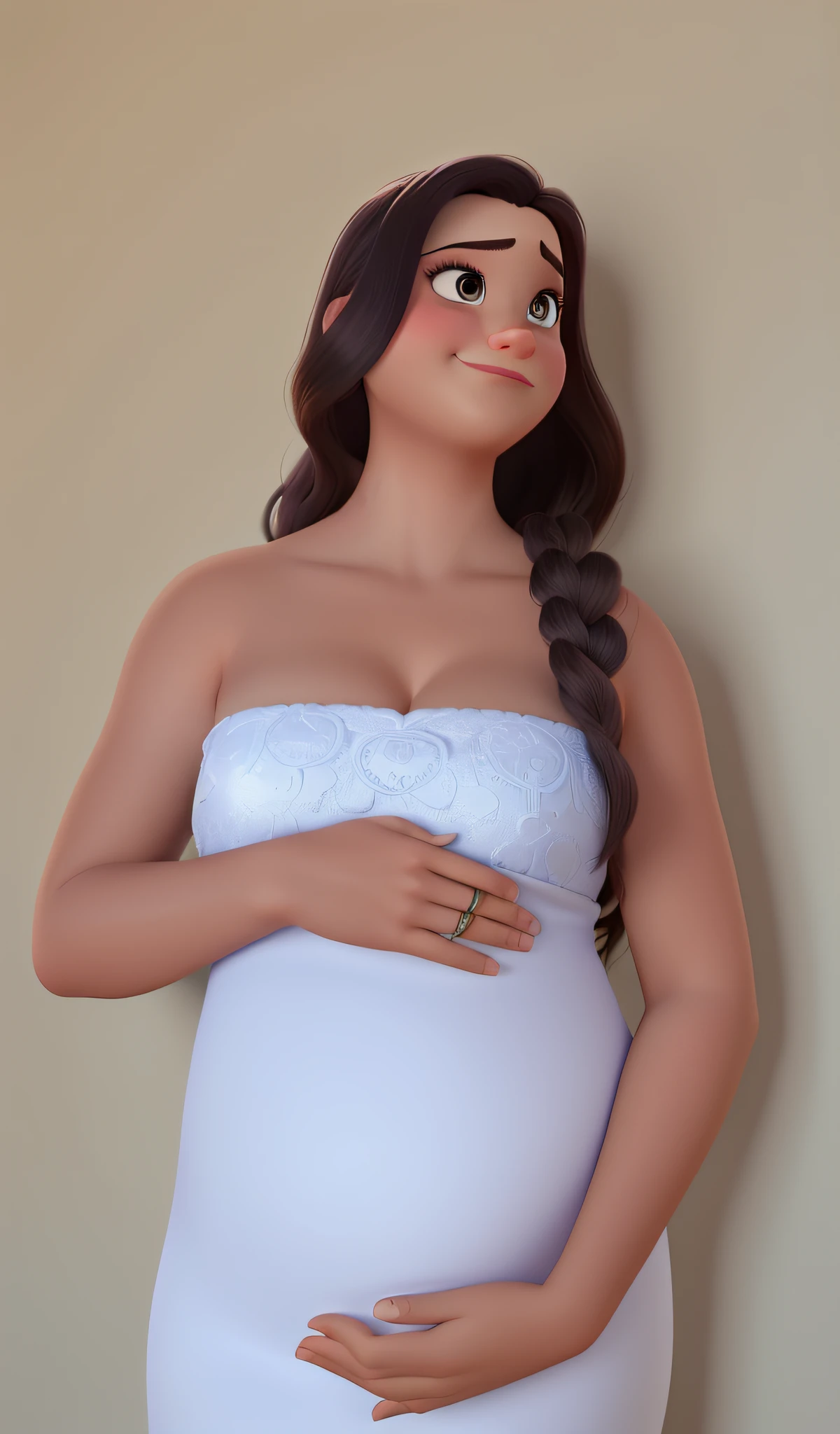 Uma mulher gravida estilo disney pixar, alta qualidade, melhor qualidade