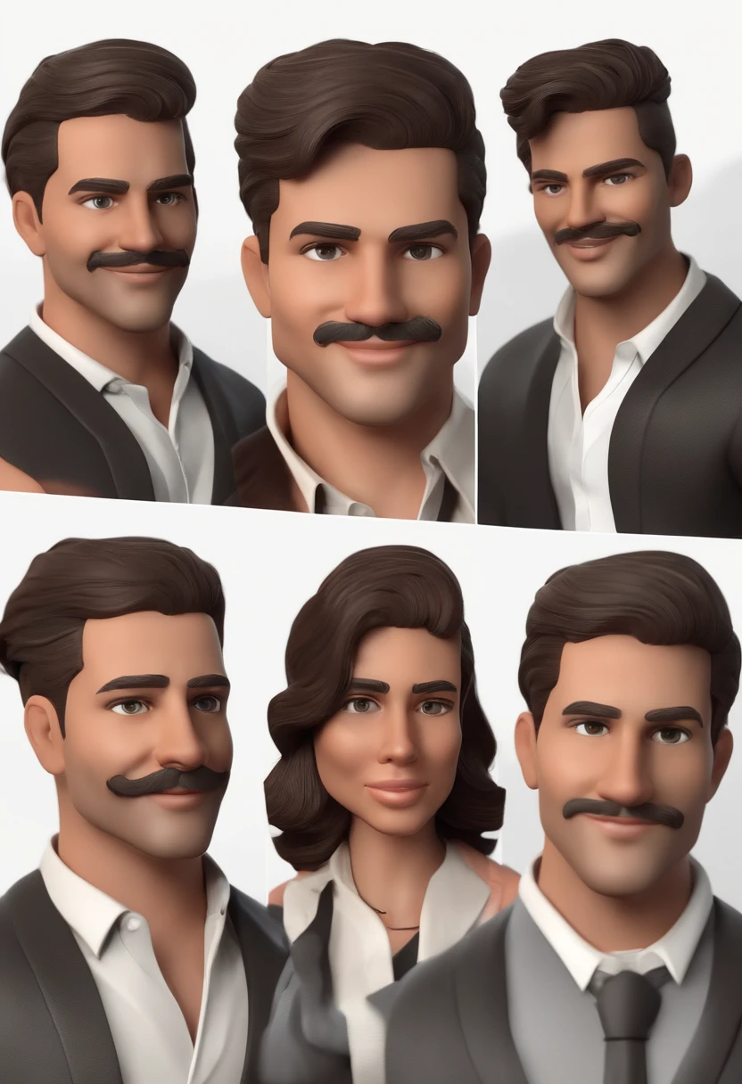 Personagem de desenho animado de um homem de 21 anos, cavanhaque curto, bigode curto e cabelo curto e uma camisa preta, animation character, Caractere estilizado, animation style rendering, 3D estilizado, Arnold Maya render, 3 d render estilizado, toon render keyshot, Personagem 3D, Personagem 3D, 3d rendering stylized, 3 d character render, personagem 3 d render, personagem de desenho animado, Personagem de close up, Pose de personagem, (Estilo Pixar) (parte mestra:1.2) (Bokeh) (melhor qualidade) (pele detalhada) (textura detalhada) (8k) (argila) (Kinematic lighting) (foco nítido