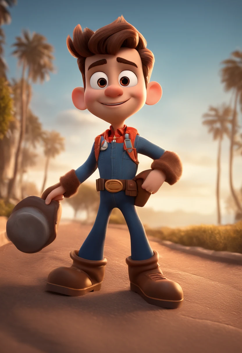 Personagem de desenho animado e uma camisa preta, um personagem animado, Caractere estilizado, animation style rendering, 3D estilizado, Arnold Maya render, 3 d render stylized, toon render keyshot, Personagem 3D, Personagem 3D, 3d rendering stylized, 3 d character render, personagem de desenho animado, Personagem de close up, Pose de personagem, (Estilo Pixar) (master part:1.2) (Bokeh) (best quality) (pele detalhada) (textura detalhada) (8k) (argila) (Cinematic lighting) (foco nítido,Senta e vaza a parte superior do corpo