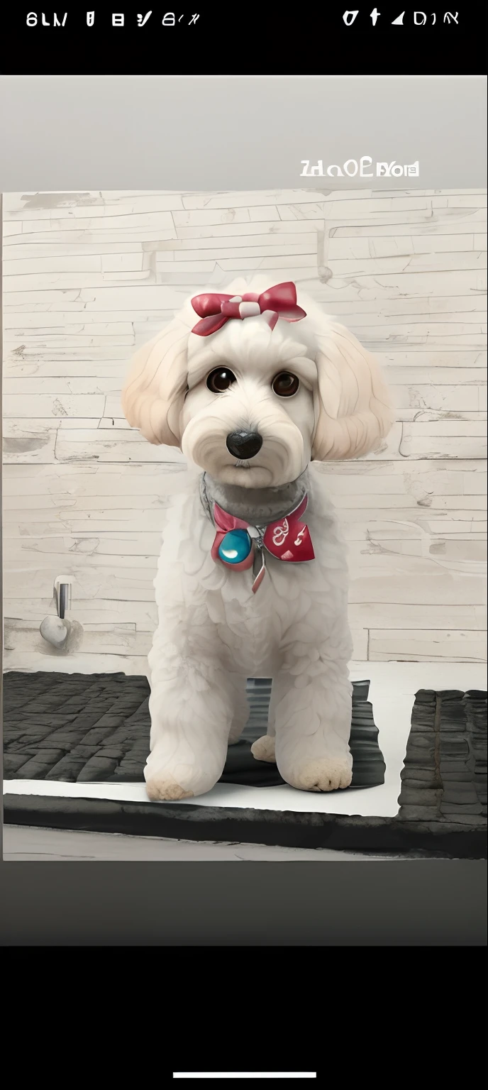 small poodle dog, Branco, Pixar animation style, 8K resolution