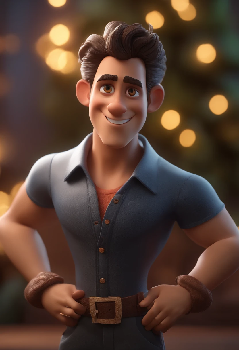 personagem dos desenhos animados de um homem com camisa branca, cabelo preto, animation character, Caractere estilizado, animation style rendering, 3D estilizado, Arnold Maya render, 3 d render stylized, toon render keyshot, Personagem 3D, Personagem 3D, 3d rendering stylized, 3 d character render, personagem de desenho animado, Personagem de close up, Pose de personagem, (Estilo Pixar) (master part:1.2) (Bokeh) (best quality) (pele detalhada) (textura detalhada) (8k) (argila) (Cinematic lighting) (foco nítido