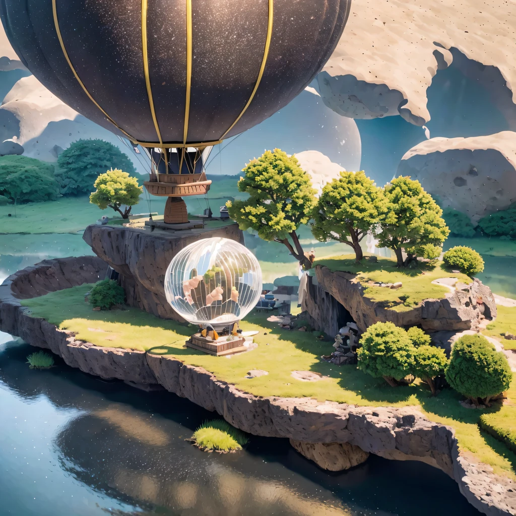 Mars Mo River alluvial plain hot air balloon rift area,Rock Sugar, Onyx, Nuclear Power Command, Hot Air Balloon Helicopter, Platinum Cruiser, Yew, Red Marble, Glow Gunboat, Hot Air Balloon Space Station 1:3 Models,mid day,Cyberpunk hot air balloon art,Rembrandt light,Detail depiction of a hot air balloon,macro shot,surface reflection,Hot air balloon in HD detail,Dingdall effect,Light and shadow intensification,The light shines,particle fx,3D modeling hot air balloon,Surface reflected light,detail-rich,Onyx crewneck gunboat hot air balloon
