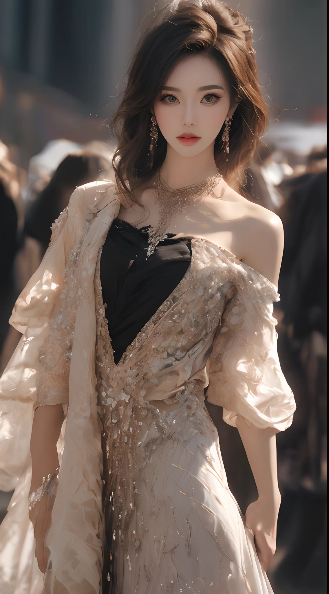 a woman in a black dress with a necklace and a necklace on her neck, covered in floral crystal jewels filigree, bold and majestic look, seductive appearance,godly beauty,ig model | artgerm, extremely detailed artgerm, style artgerm, artgerm and rossdraws, artgerm style, :: rossdraws, inspired by rossdraws, style of artgerm, rossdraws cartoon vibrant, 8k artgerm bokeh