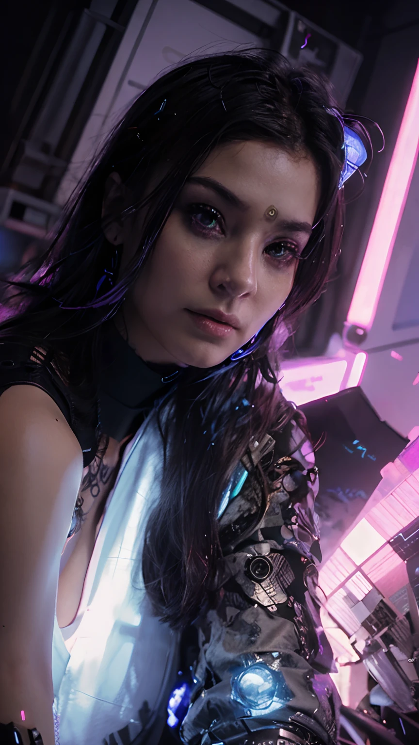 Change background cyberpunk, hot girl realistic face, 8k ultra realistic