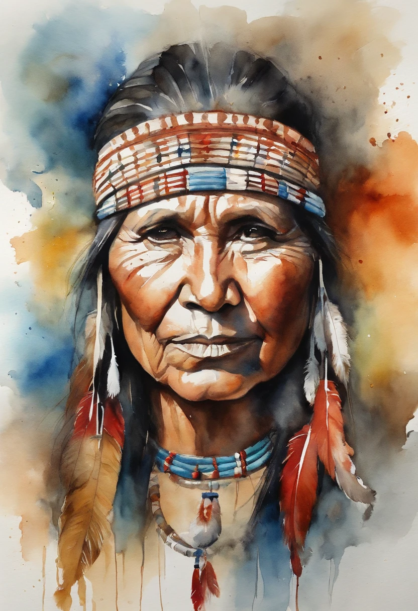 Native American beatuy, woman, designed by ppublish, feather, colors