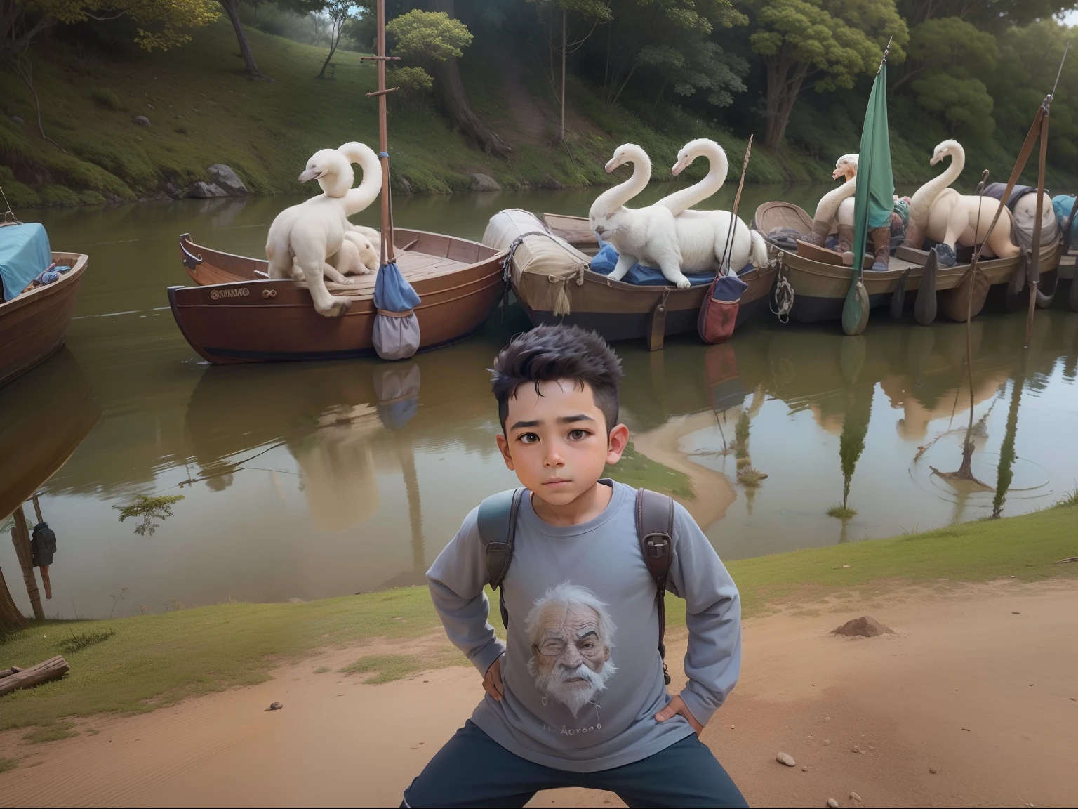 Crie a imagem de um garoto aventureiro para um desenho animado infantil. entre 6 12 anos, without glasses, com mochila, um aventureiro destemido.”