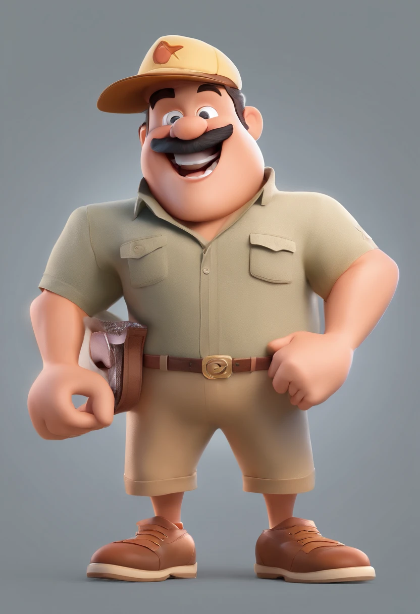 Smiling Man Illustration, sorriso insano, Homem de pele marrom com um sorriso gigante, happily smiling at the camera, sorriso atrevido, he's smiling, sorriso muito grande, Macho sorridente, foto de perfil headshot, rindo sorriso enorme, desenhando no estilo de Arte 3D, c4d, fundo de cor branco puro, estilo disney, estilo pixar render ilustracao Super Detalhe, 8k