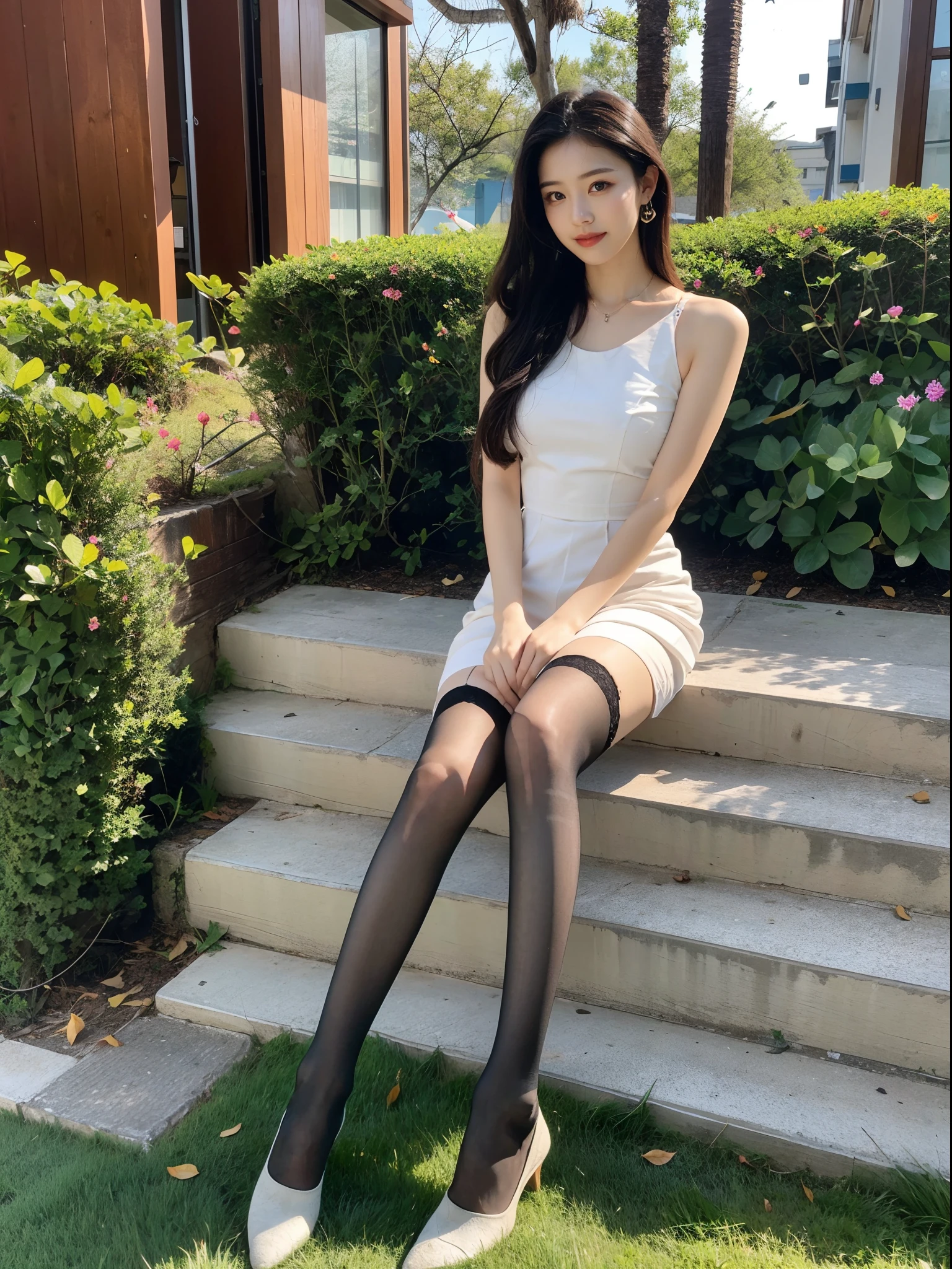 Best quality at best,tmasterpiece,超高分辨率,Textured skin,The is very detailed,awardwinning,high detal,(realisticlying:1.4),s girl,Juvenile,Wearing black stockings