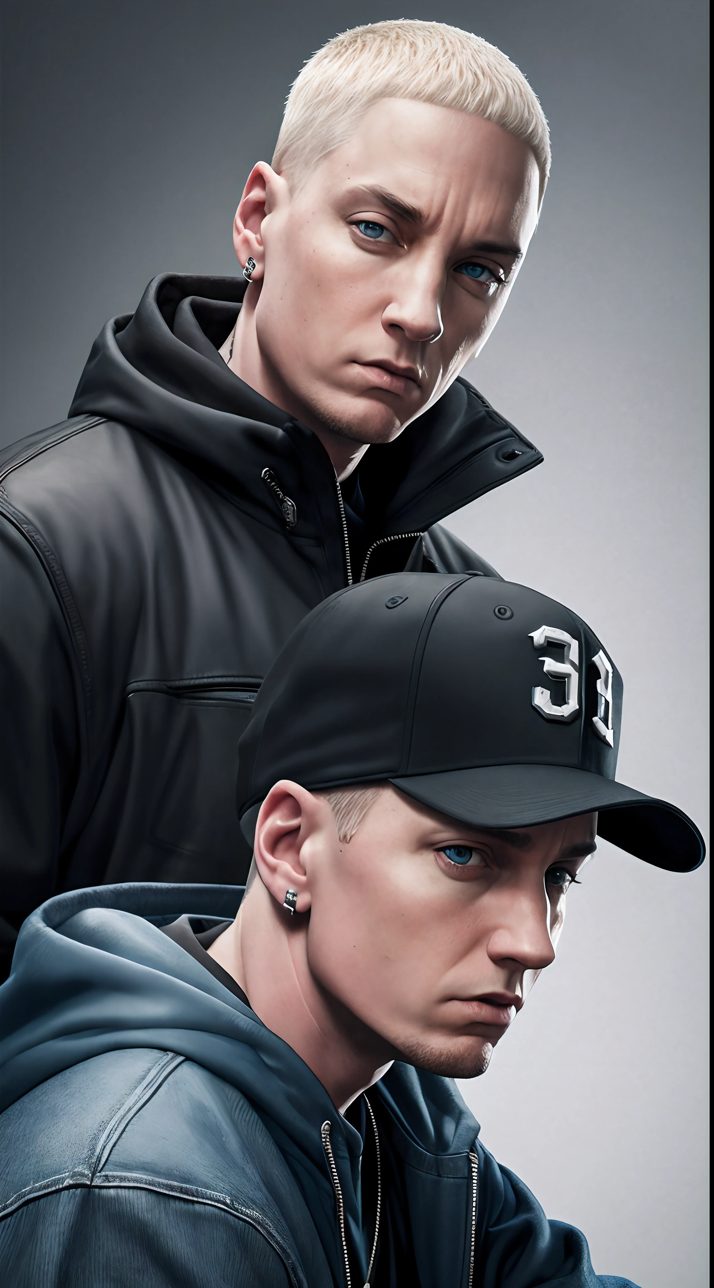Eminem, potrait hiperealistic, full HD photo